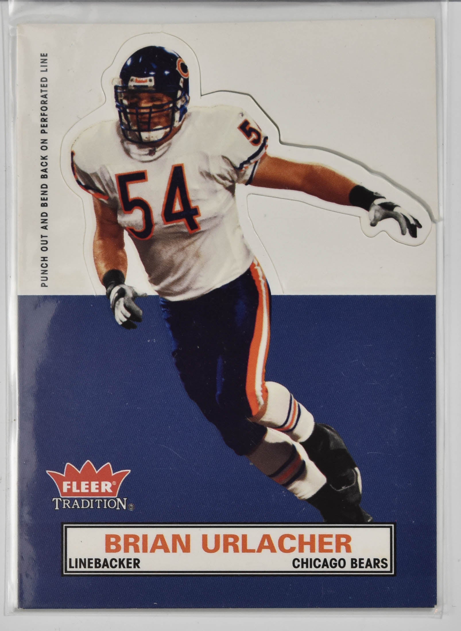Brian Urlacher Punch out and Bend Back 2003 Fleer Tradition Chicago Bears Footba