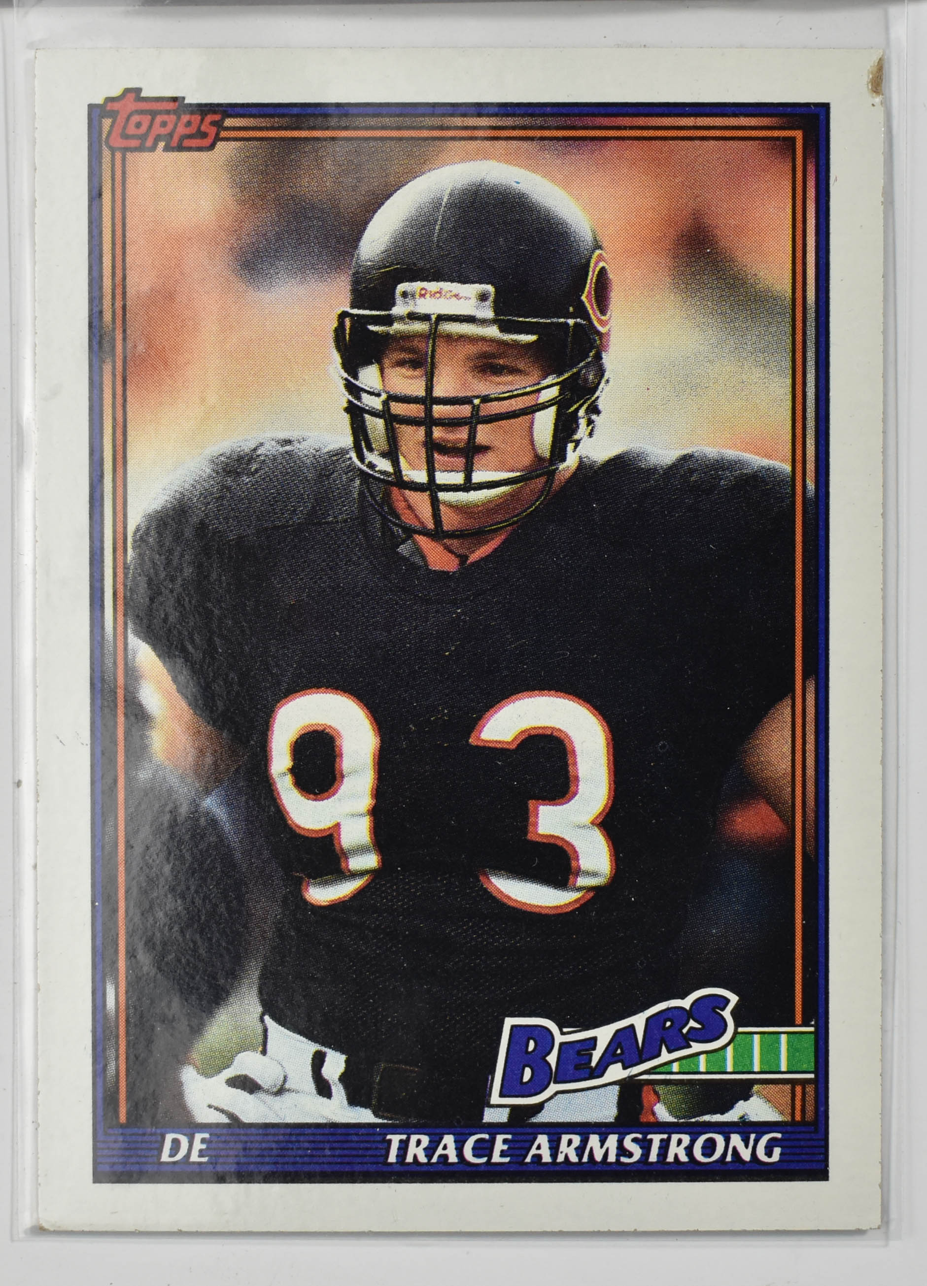 Trace Armstrong 175 Topps 1991 Chicago Bears Football Card