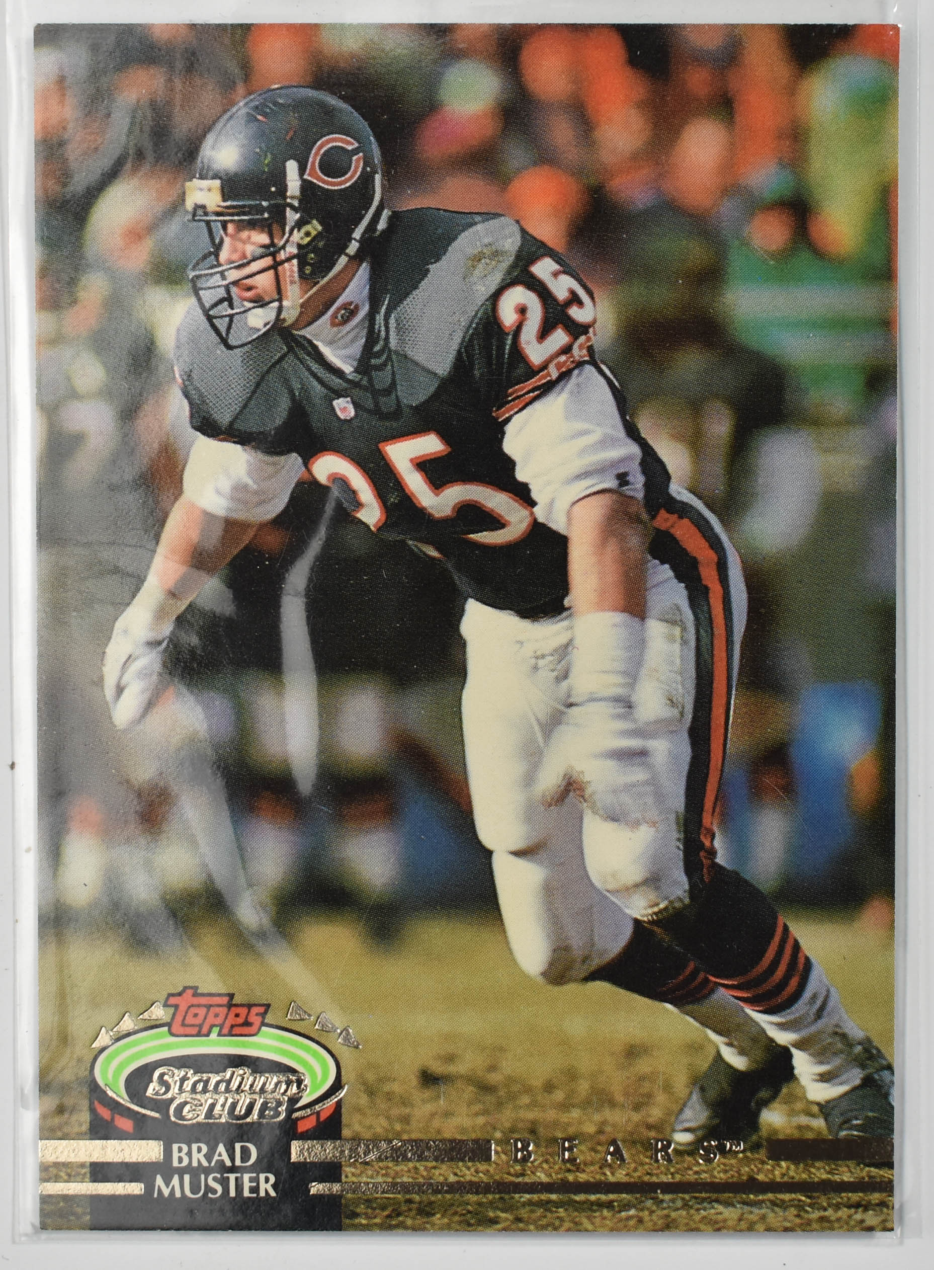 Brad Muster 54 Topps Stadium Club 1992 Bears Football Card