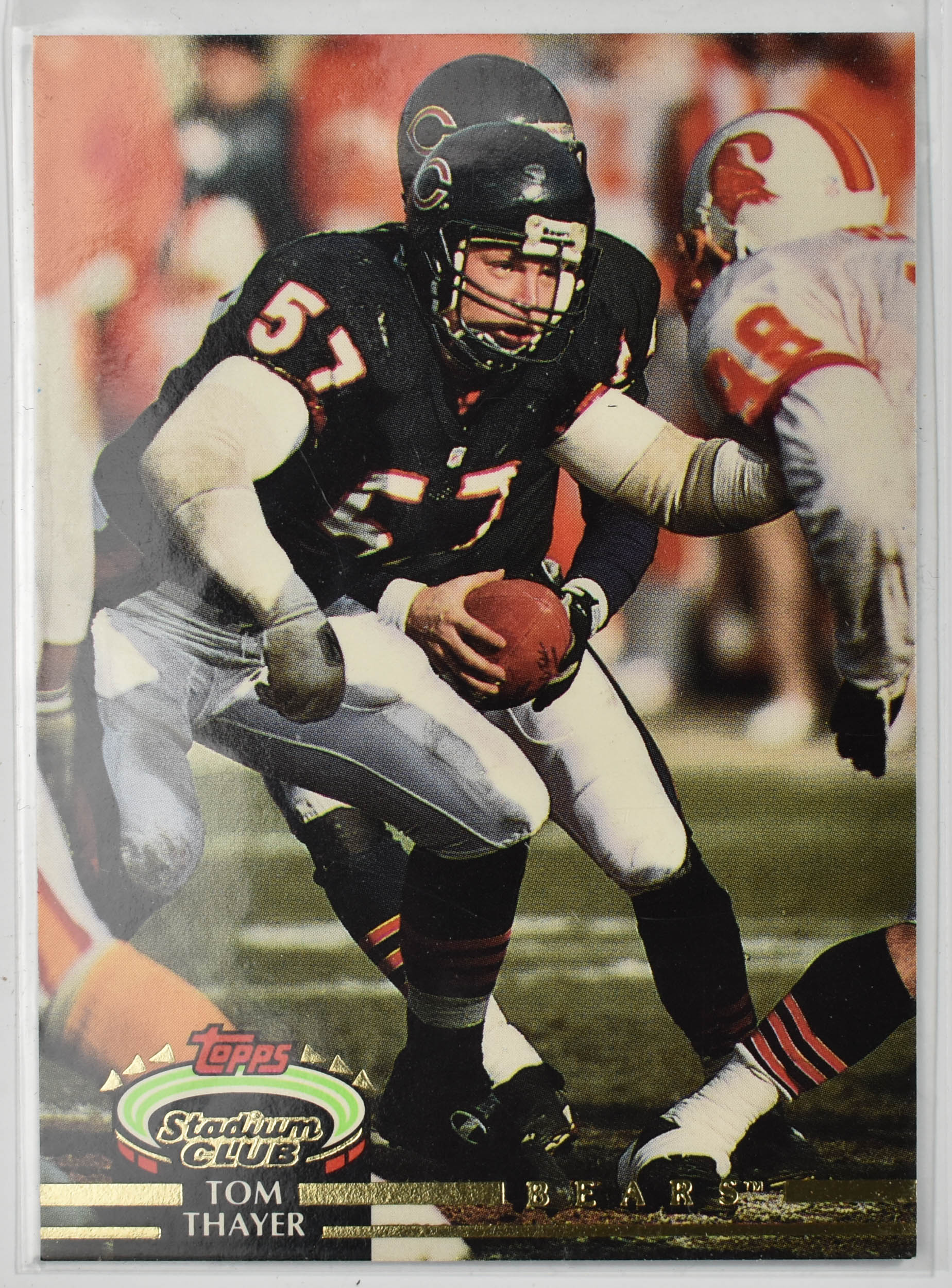 Tom Thayer 446 Topps Stadium Club 1992 Chicago Bears Football Card