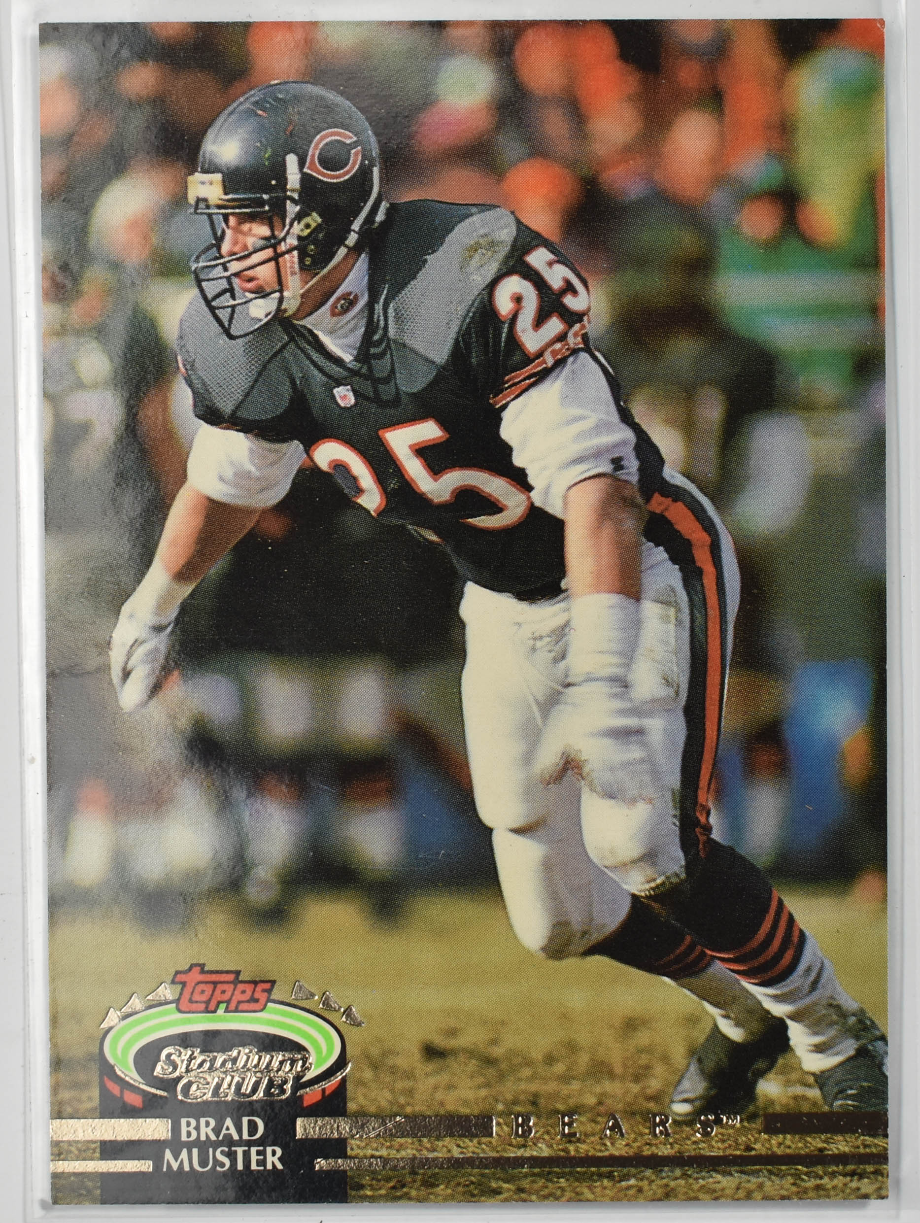 Brad Muster 54 Topps Stadium Club 1992 Chicago Bears Football Card