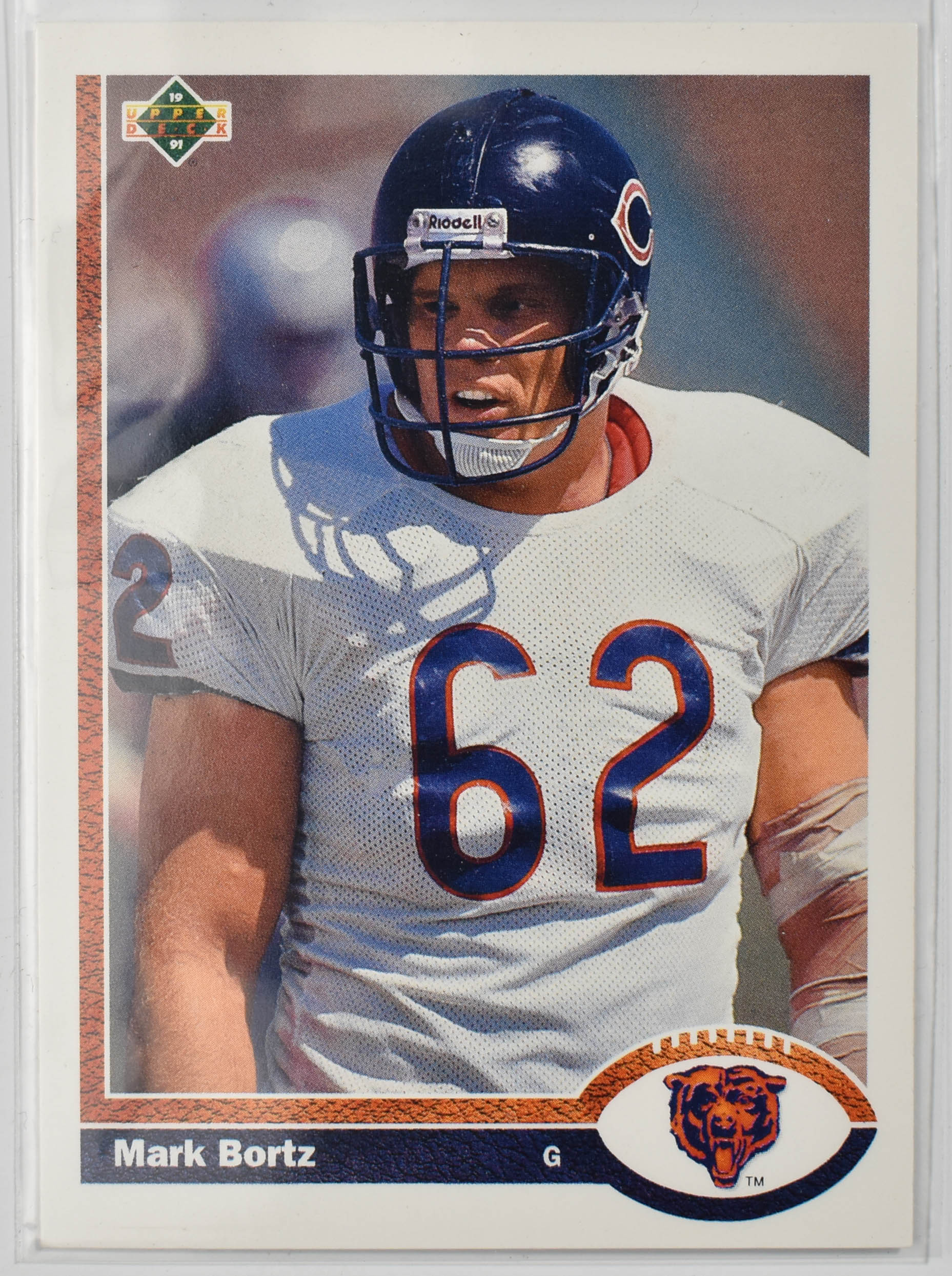 Mark Bortz 206 Upper Deck 1991 Chicago Bears Football Card