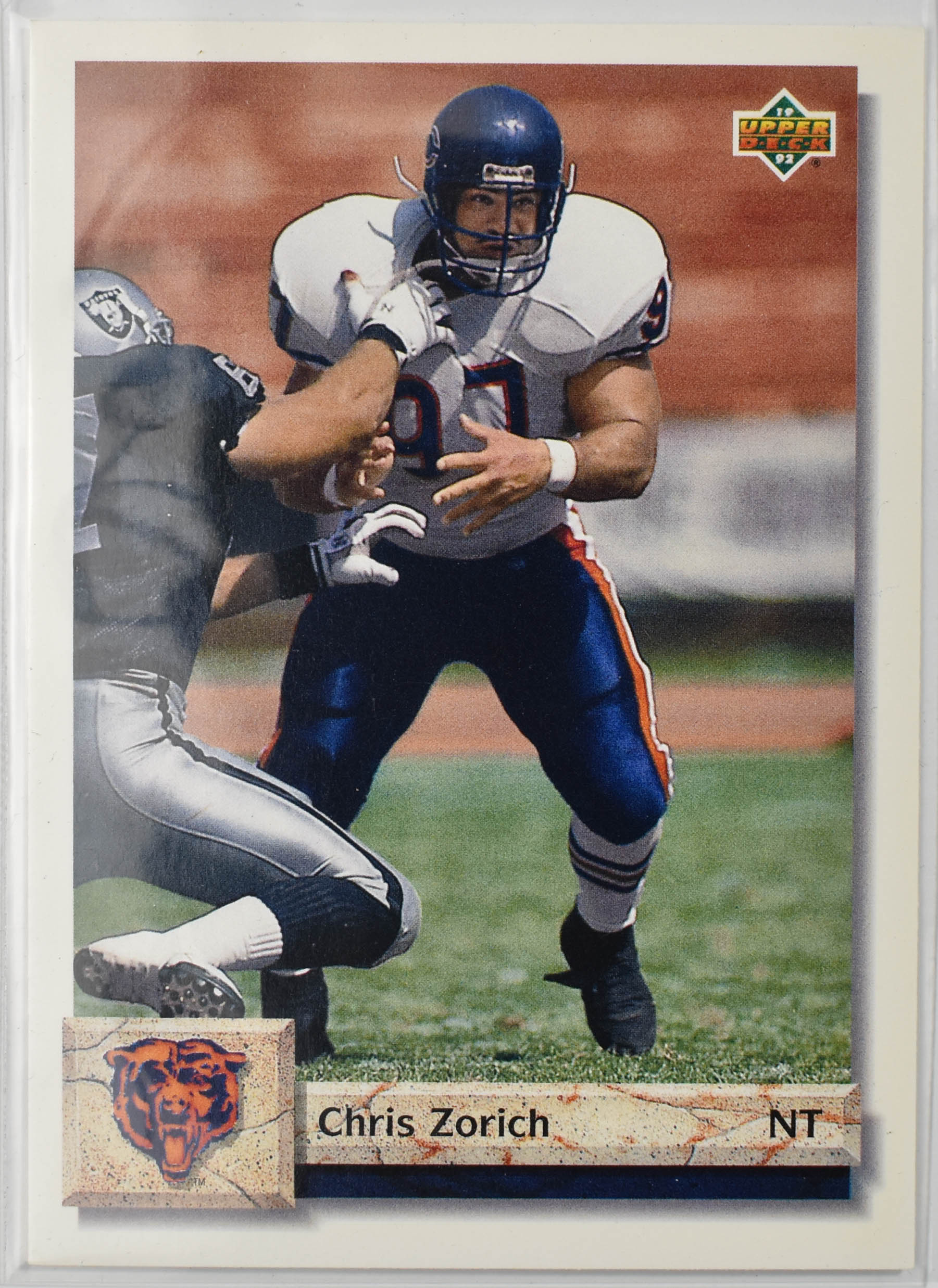 Chris Zorich 242 Upper Deck 1992 Chicago Bears Football Card