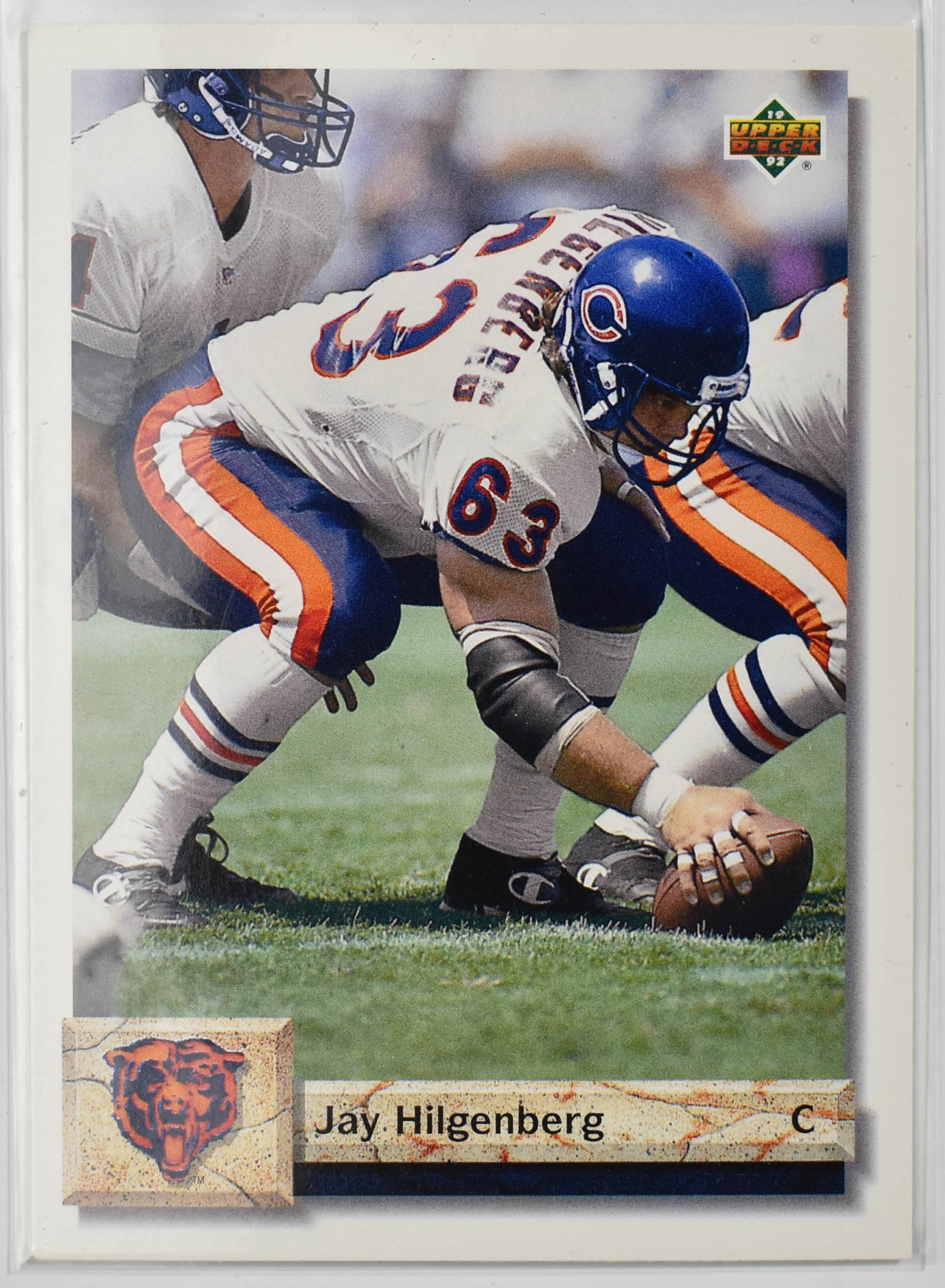 Jay Hilgenberg 296 Upper Deck 1992 Chicago Bears Football Card