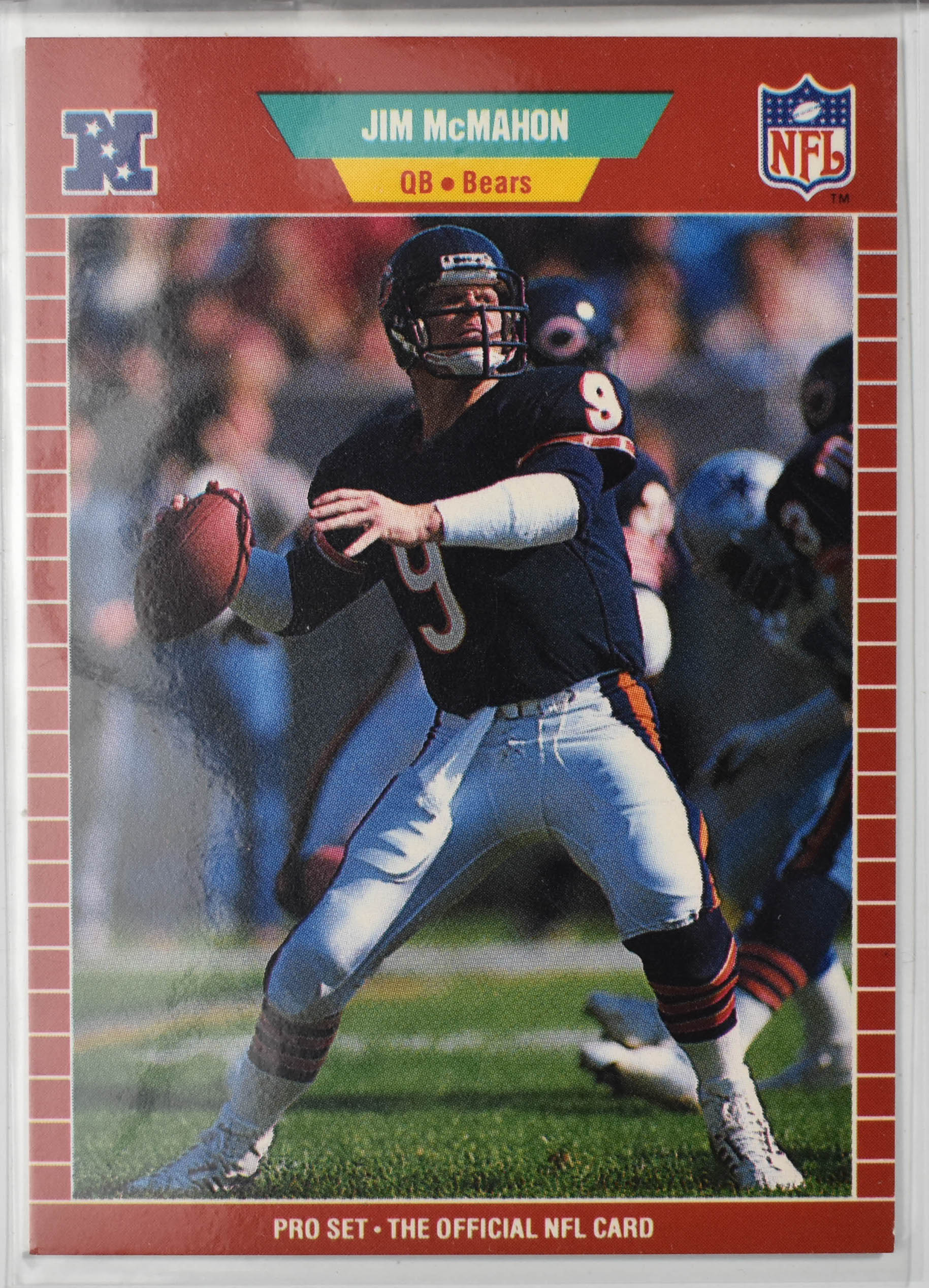 Jim McMahon 44 Pro Set 1989 Chicago Bears Football Card