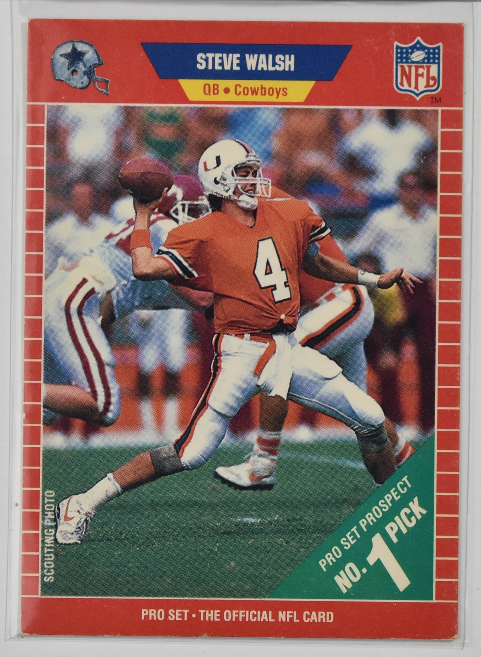 Steve Walsh 491 Pro Set 1989 Cowboys Football Card