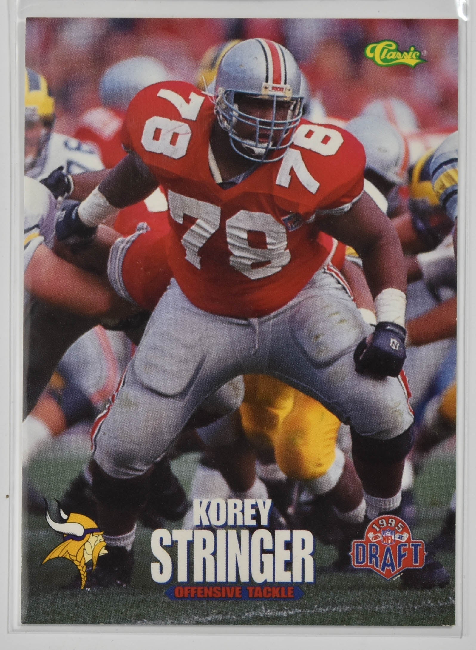 Korey Stringer 24 1995 Classic Games Vikings Football Card Rookie