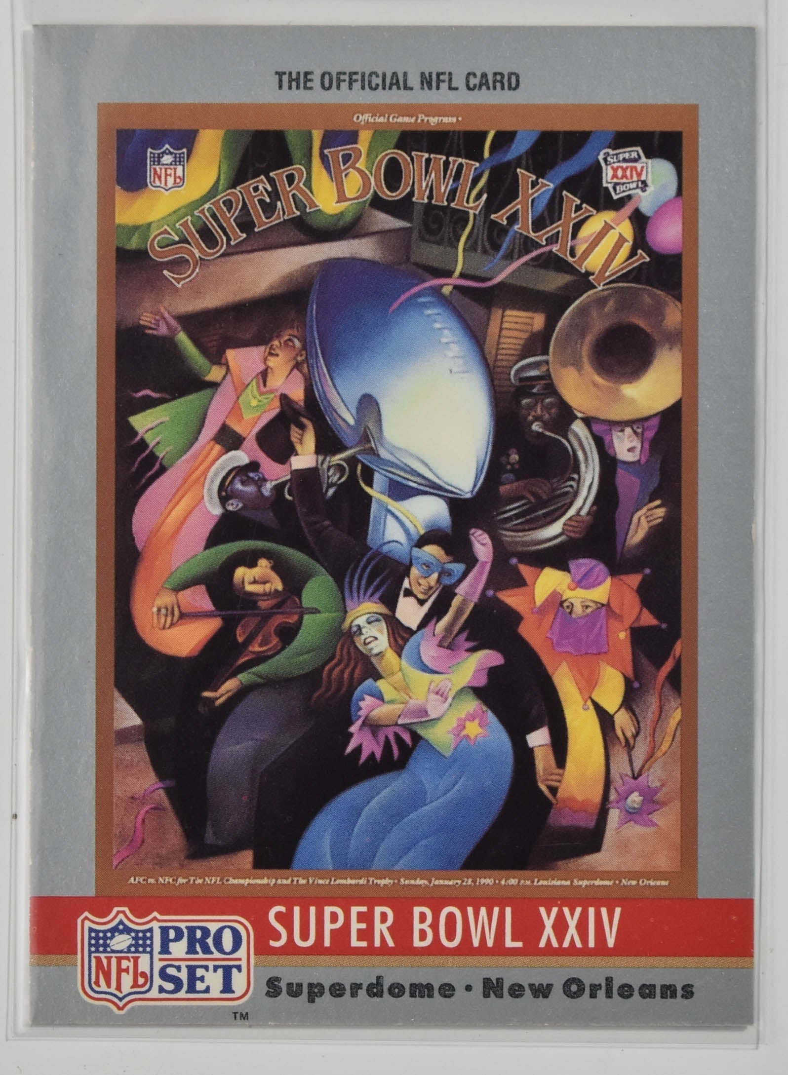 Super Bowl XXIV Pro Set 24 January 28 1990 49ers Broncos Football Card