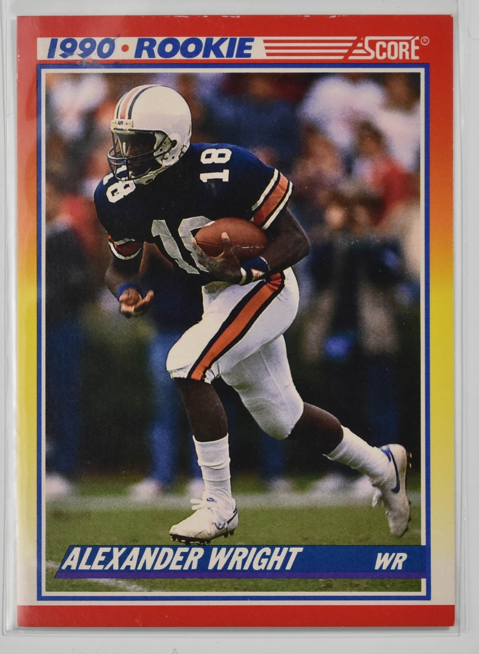 Alexander Wright 621 Star Rookie Score 1990 Football Card
