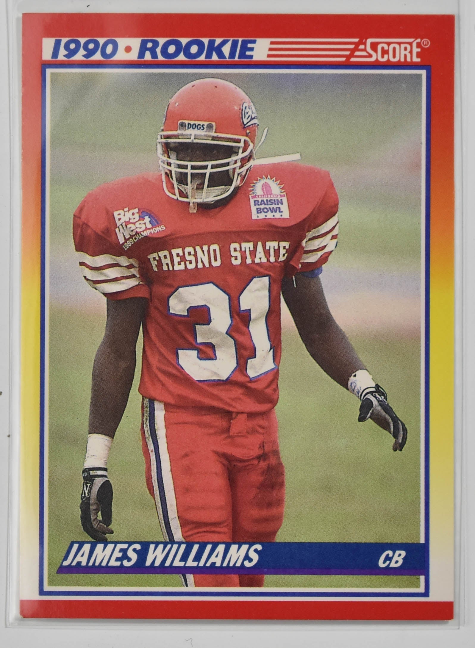 James Williams 641 Star Rookie Score 1990 Football Card