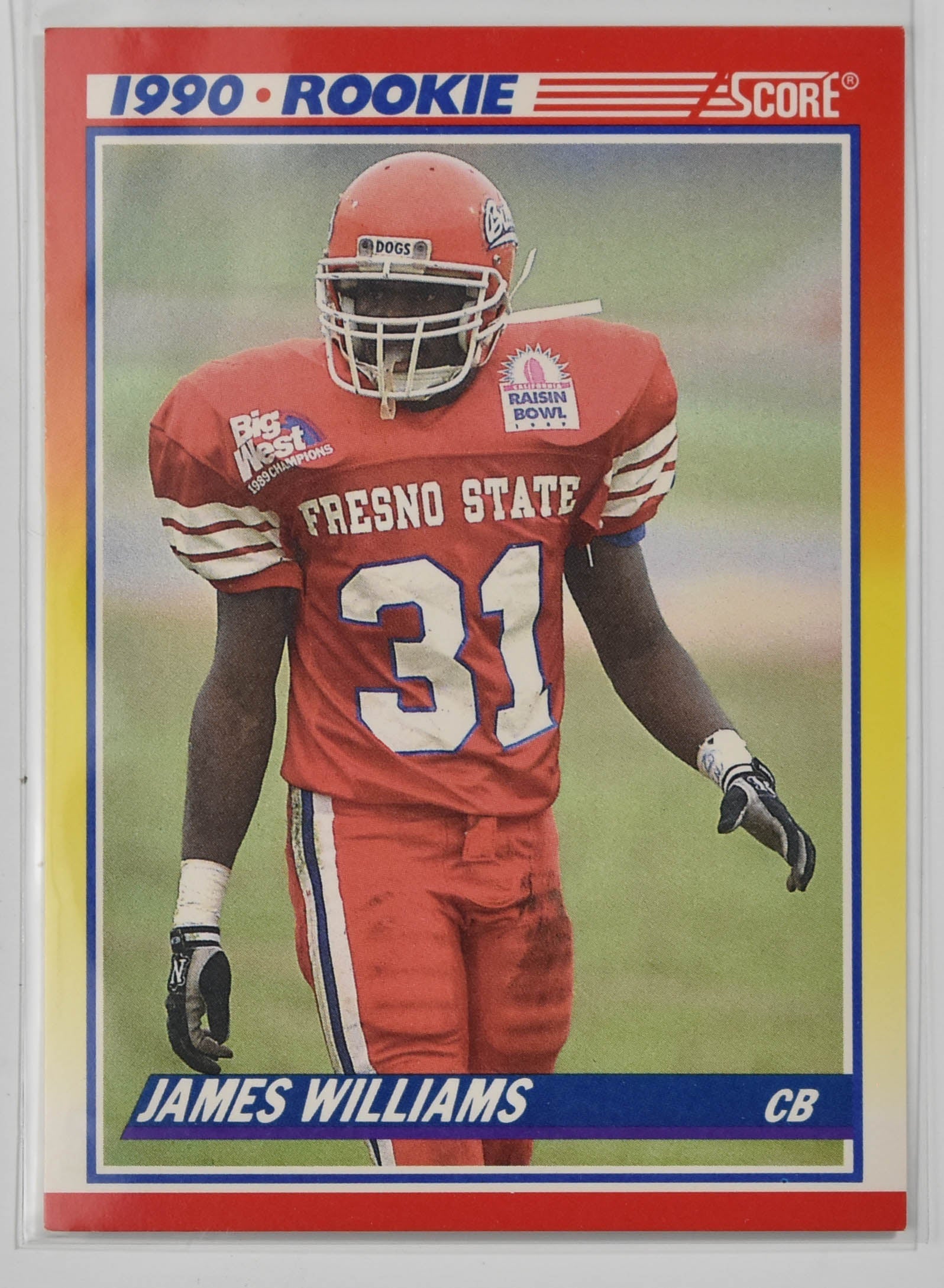 James Williams 641 Star Rookie 1990 Score Football Card