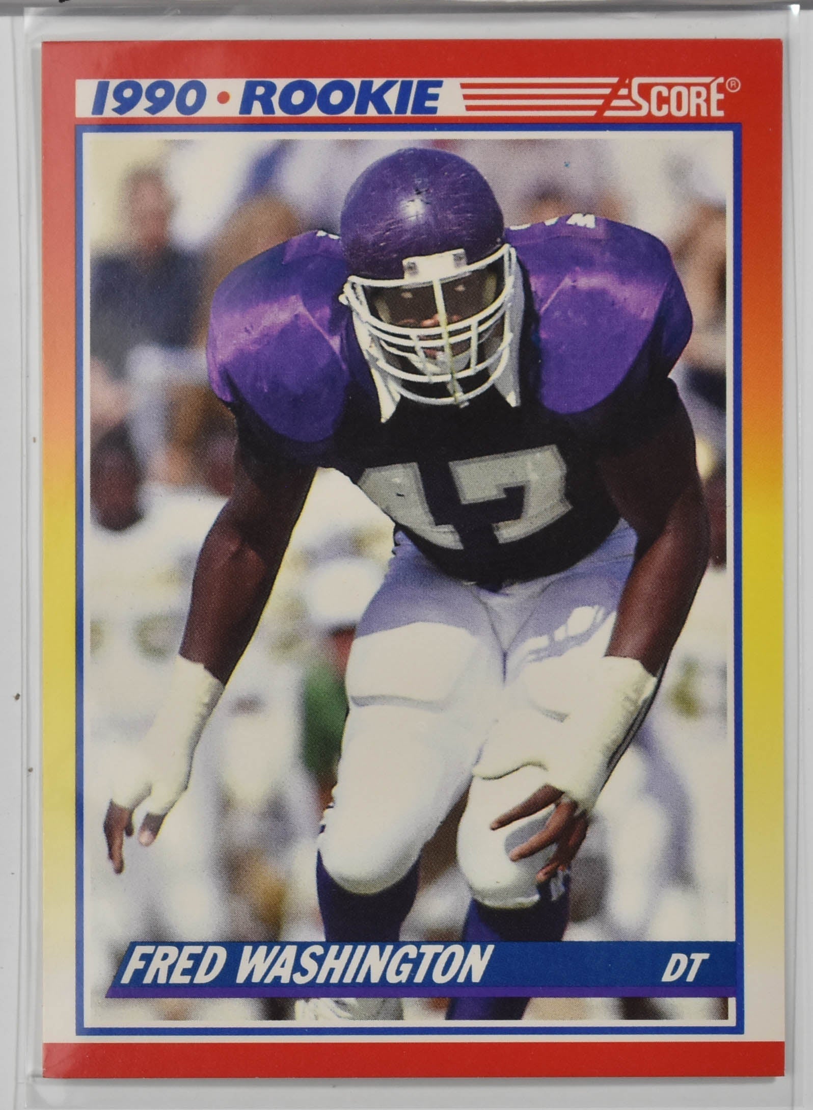 Fred Washington 625 Score Star Rookie 1990 Football Card