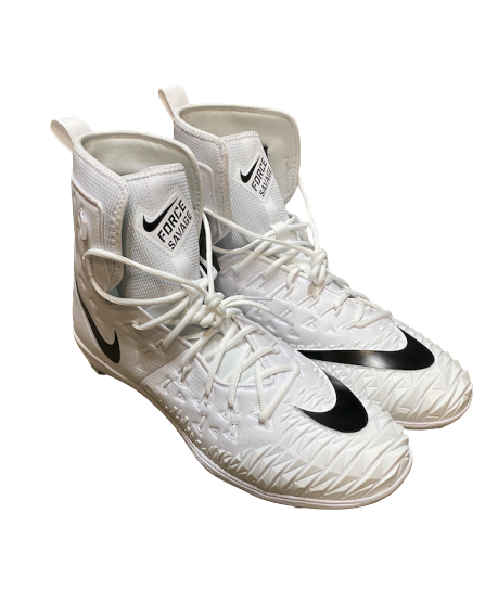 Nike Force Savage Pro Shark White Bottoms PRMO football cleats Size 17