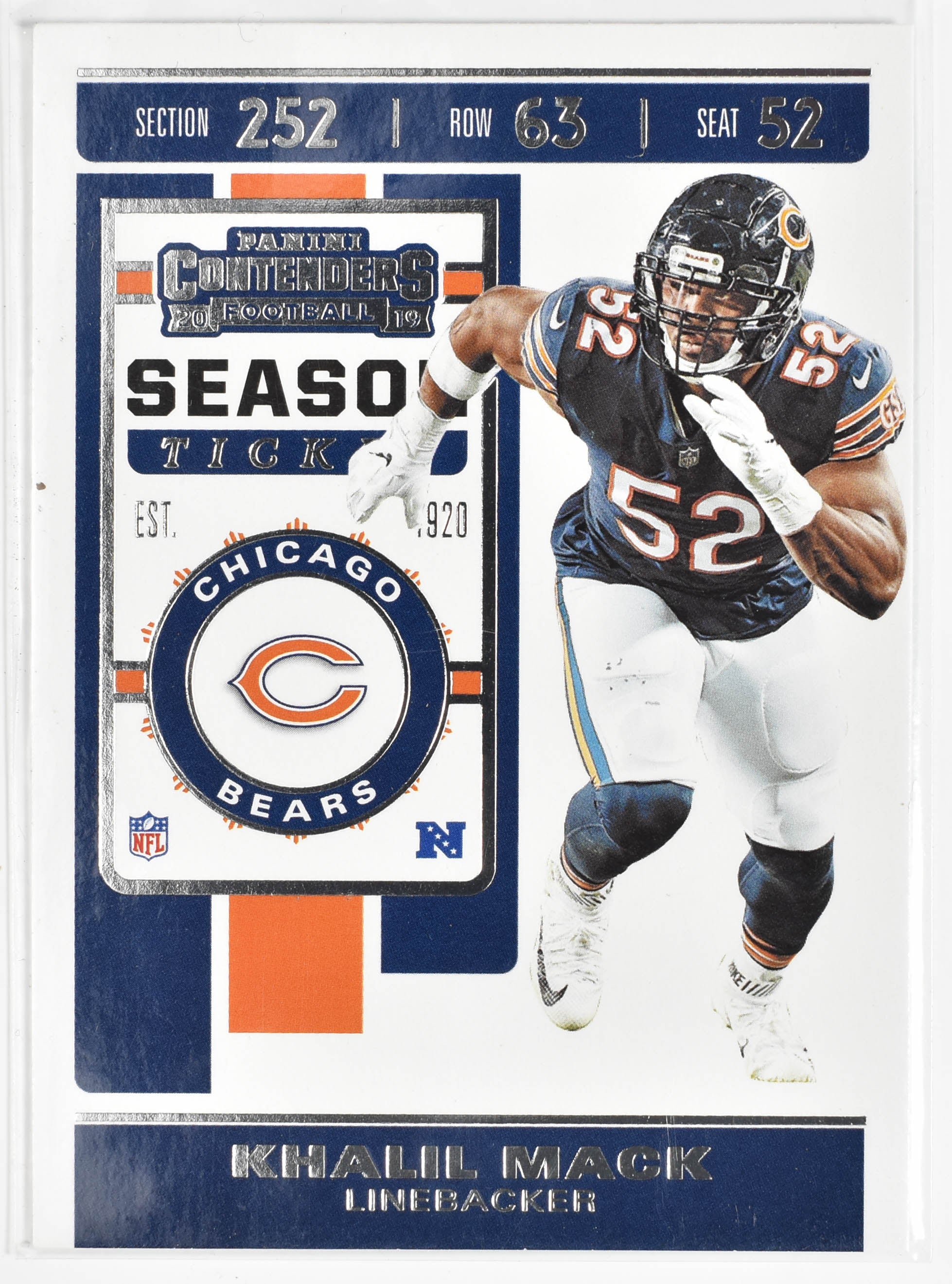 Khalil Mack 71 Panini 2019 Contenders Football Chicago Bears