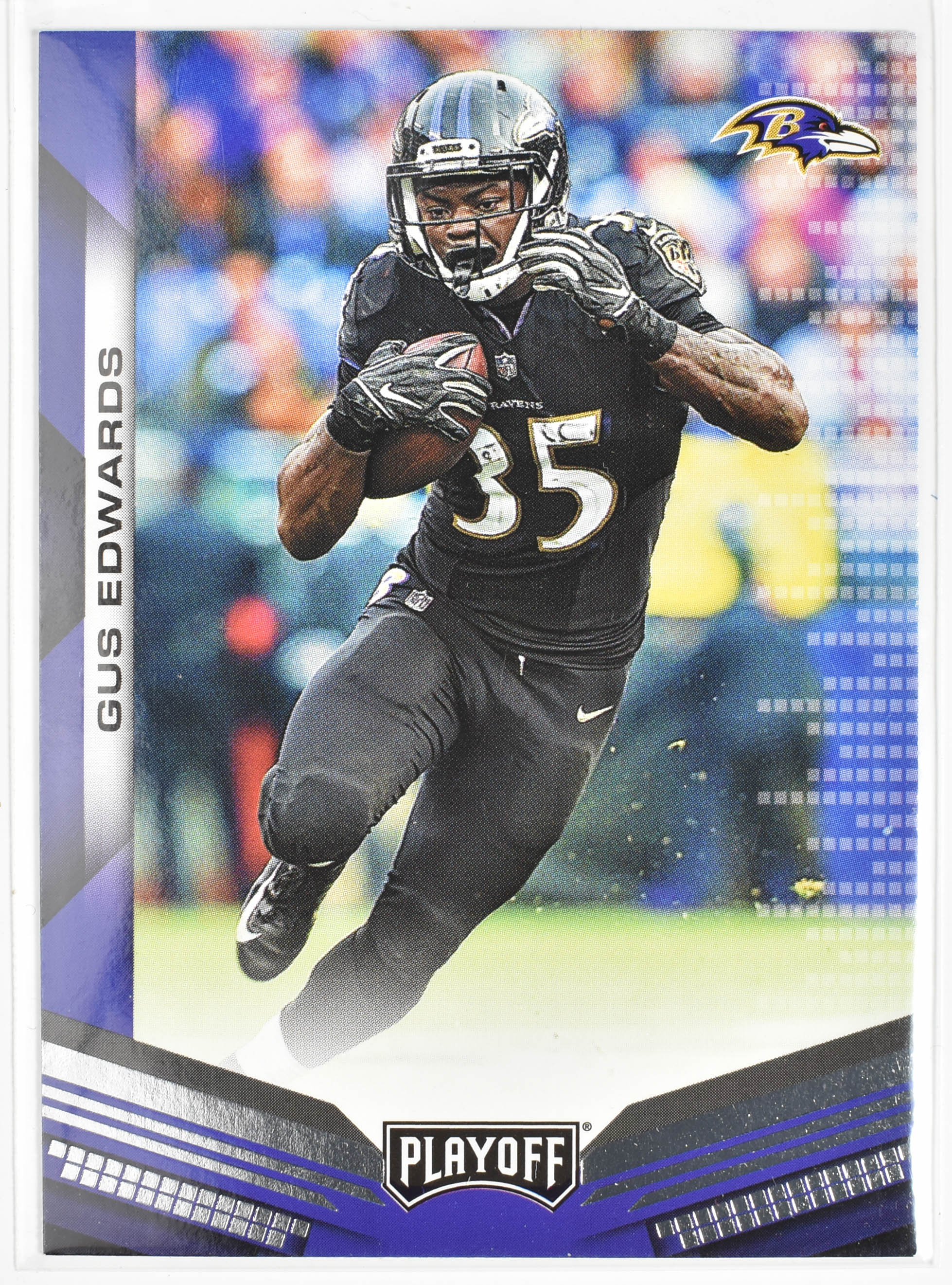 Gus Edward 28 Panini 2019 Playoff Football Ravens
