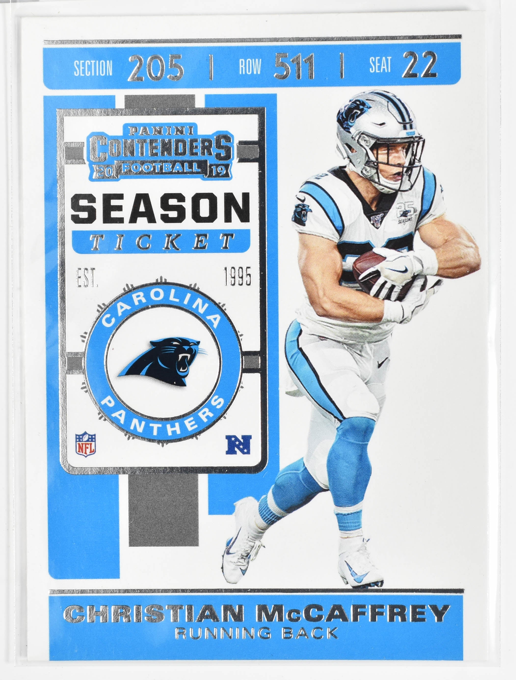 Christian McCaffrey 76 Panini 2019 Contenders Season Ticket Panthers