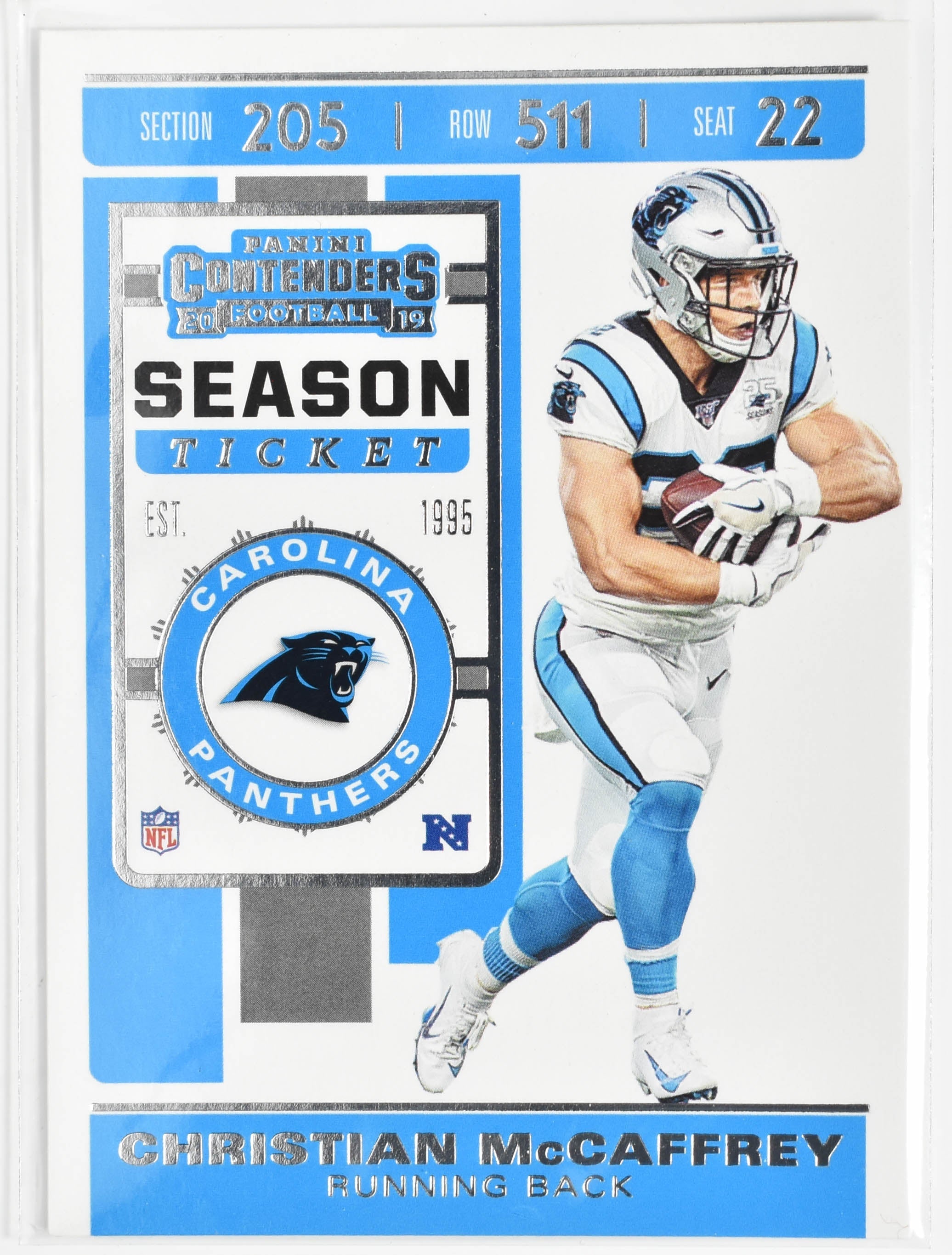 Christian McCaffrey 76 Panini 2019 Contenders Football Season Ticket