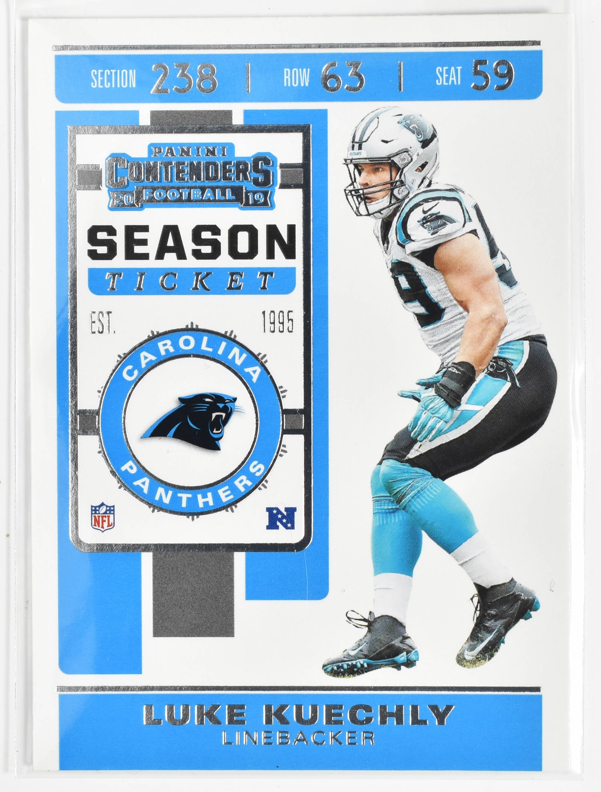 Luke Kuechly 77 Panini 2019 Contenders Football Season Ticket