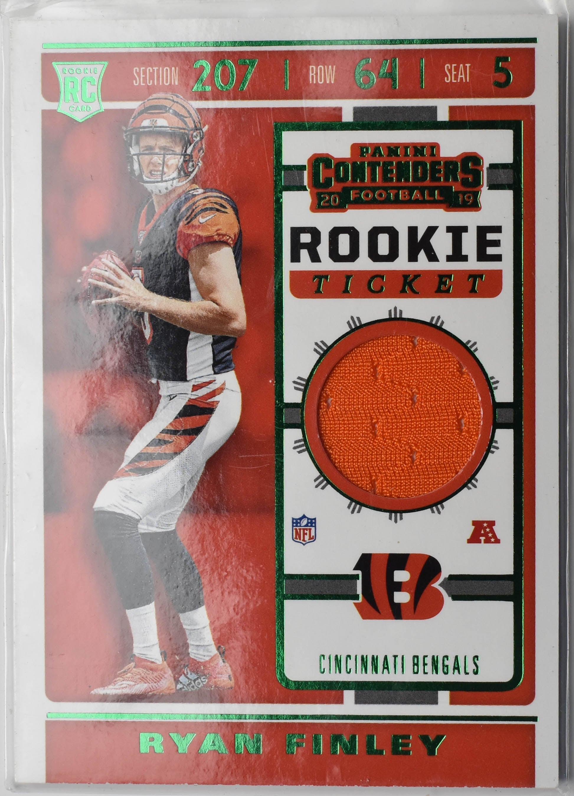Ryan Finley RTS 16 Panini 2019 Contenders Rookie Jersey Patch