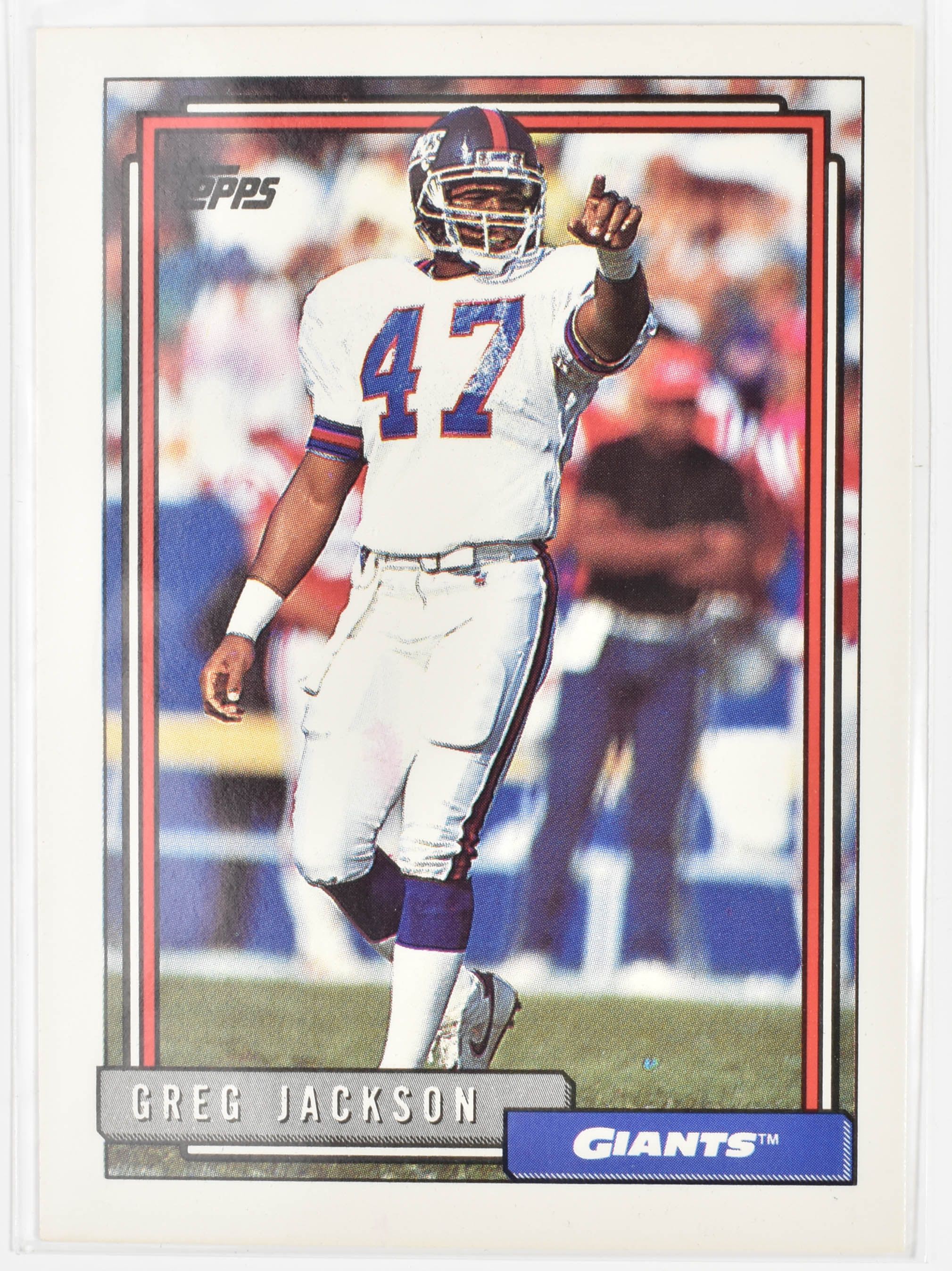 Greg Jackson 291 Topps 1992 New York Giants