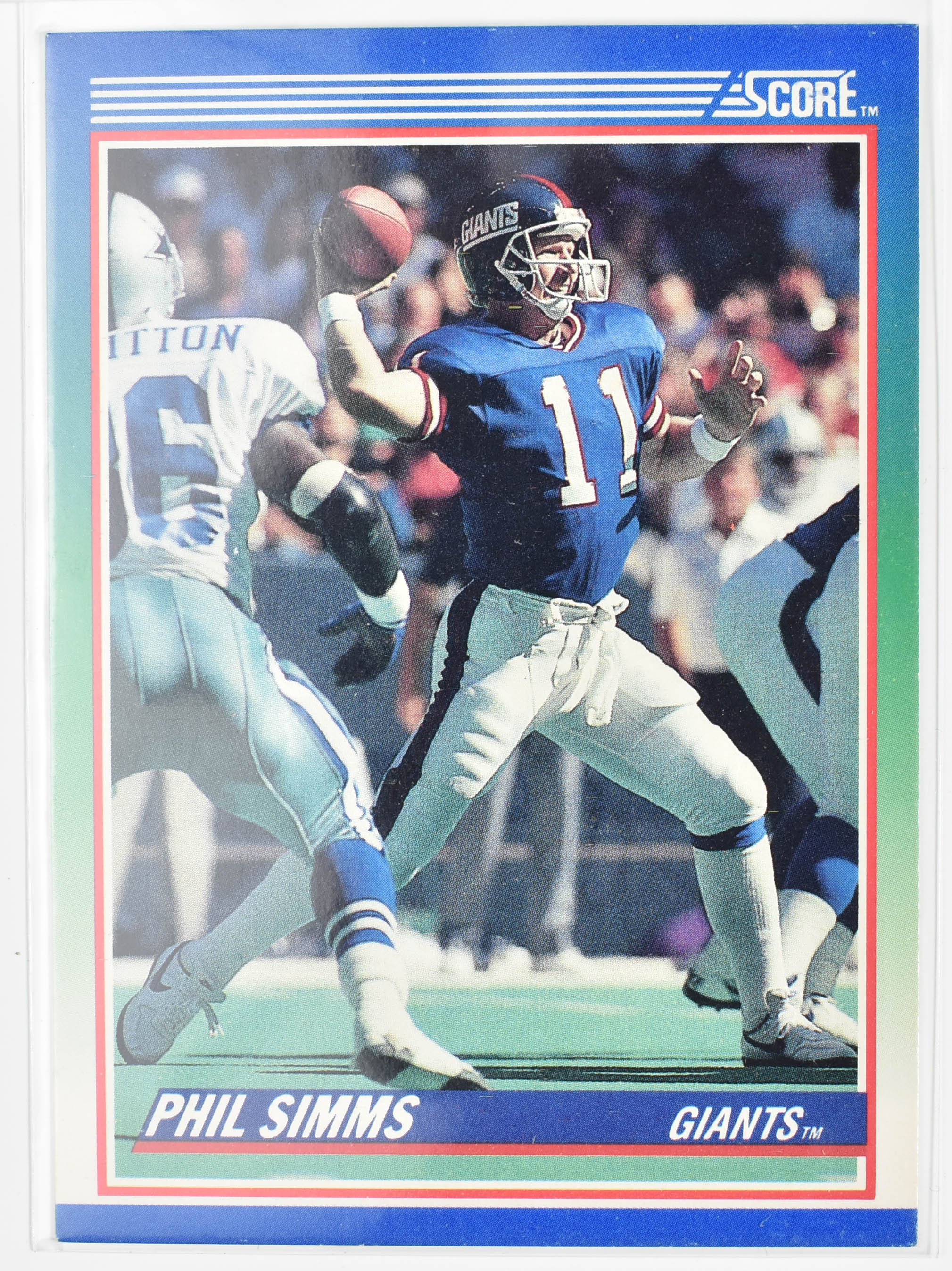 Phil Simms 5 Score 1990 New York Giants Football Card