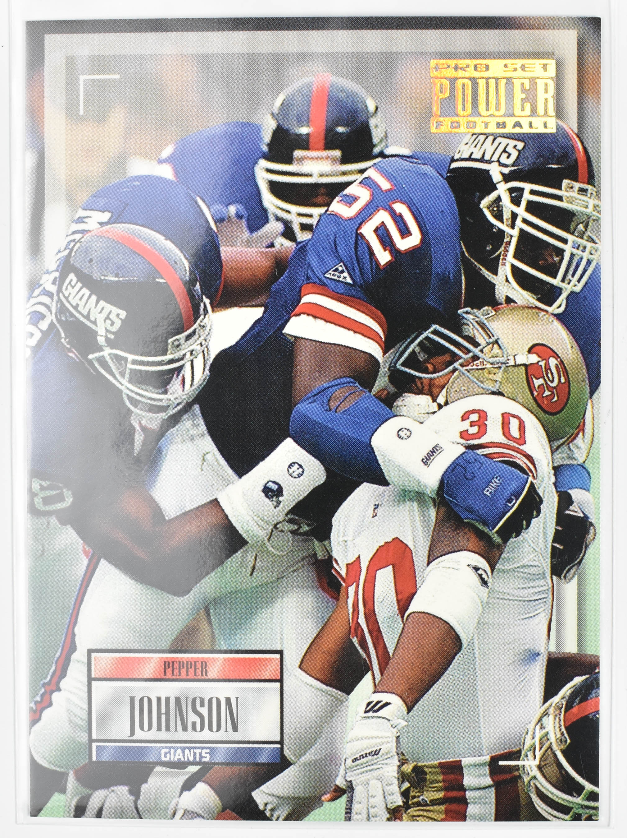 Pepper Johnson 52 Pro Set 1993 New York Giants Football Card