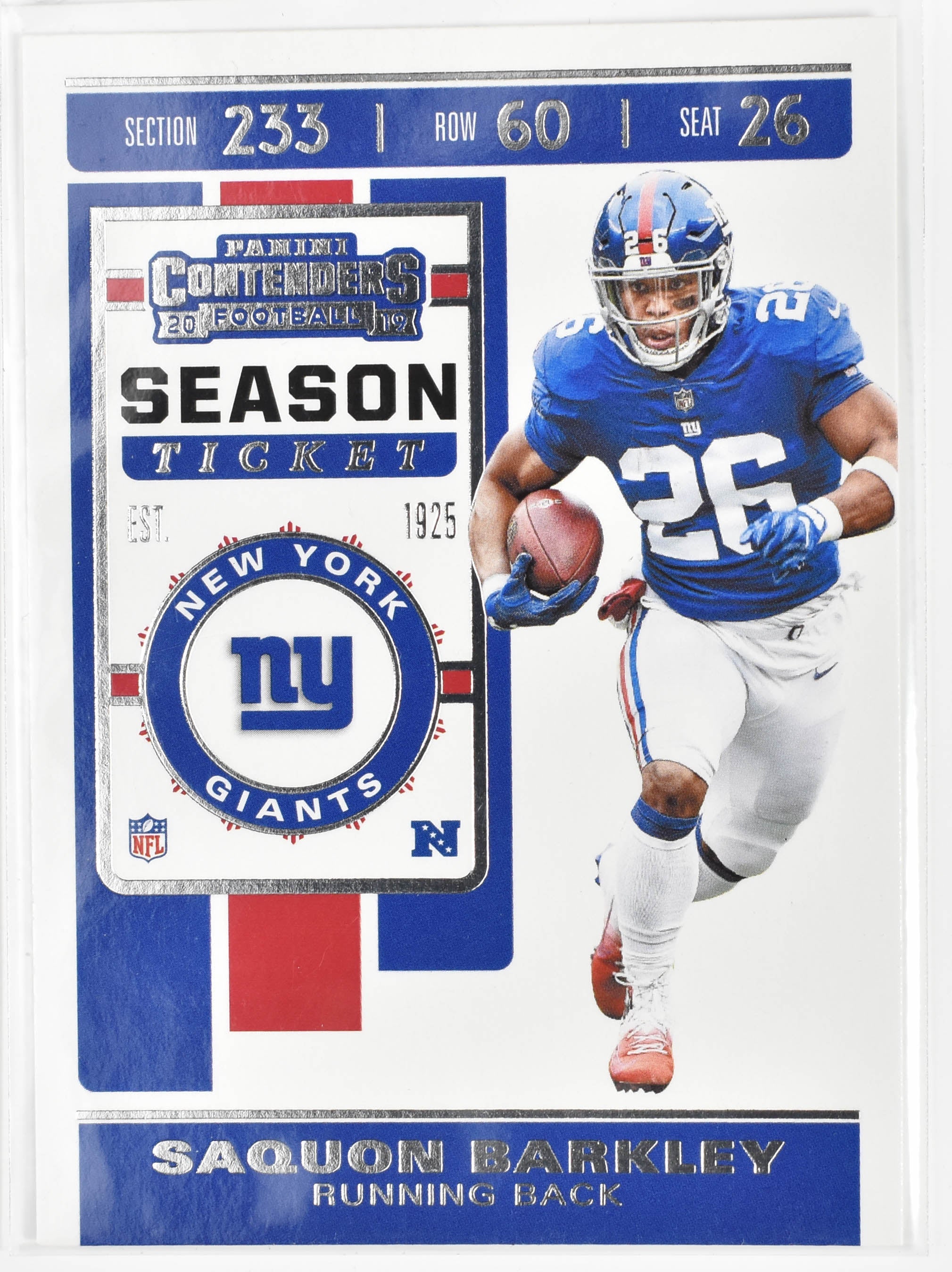 Saquon Barkley 52 Panini 2019 Contenders Football New York Giants