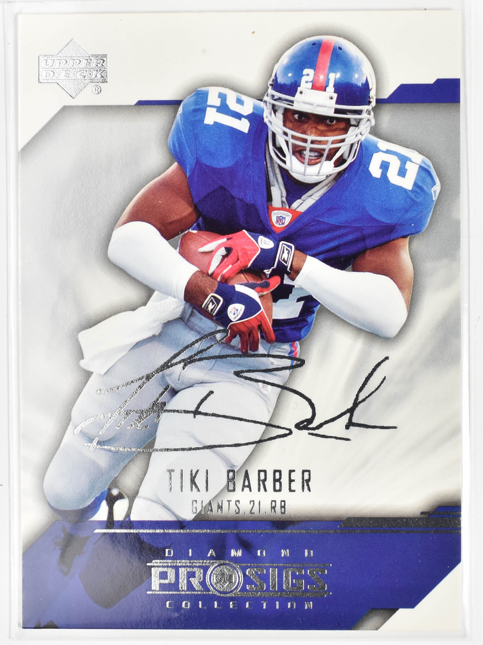Tiki Barber 58 Upper Deck 2004 Diamond Collection Pro Signs