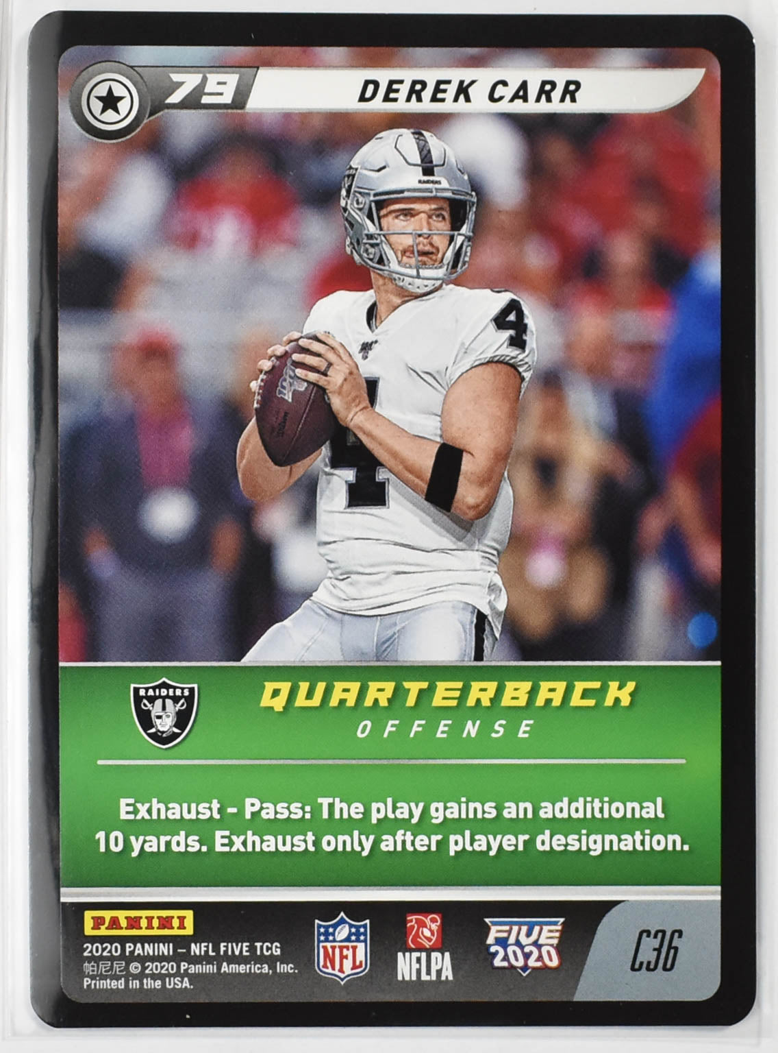 Derek Carr C36 Panini 2020 NFL FIVE TCG