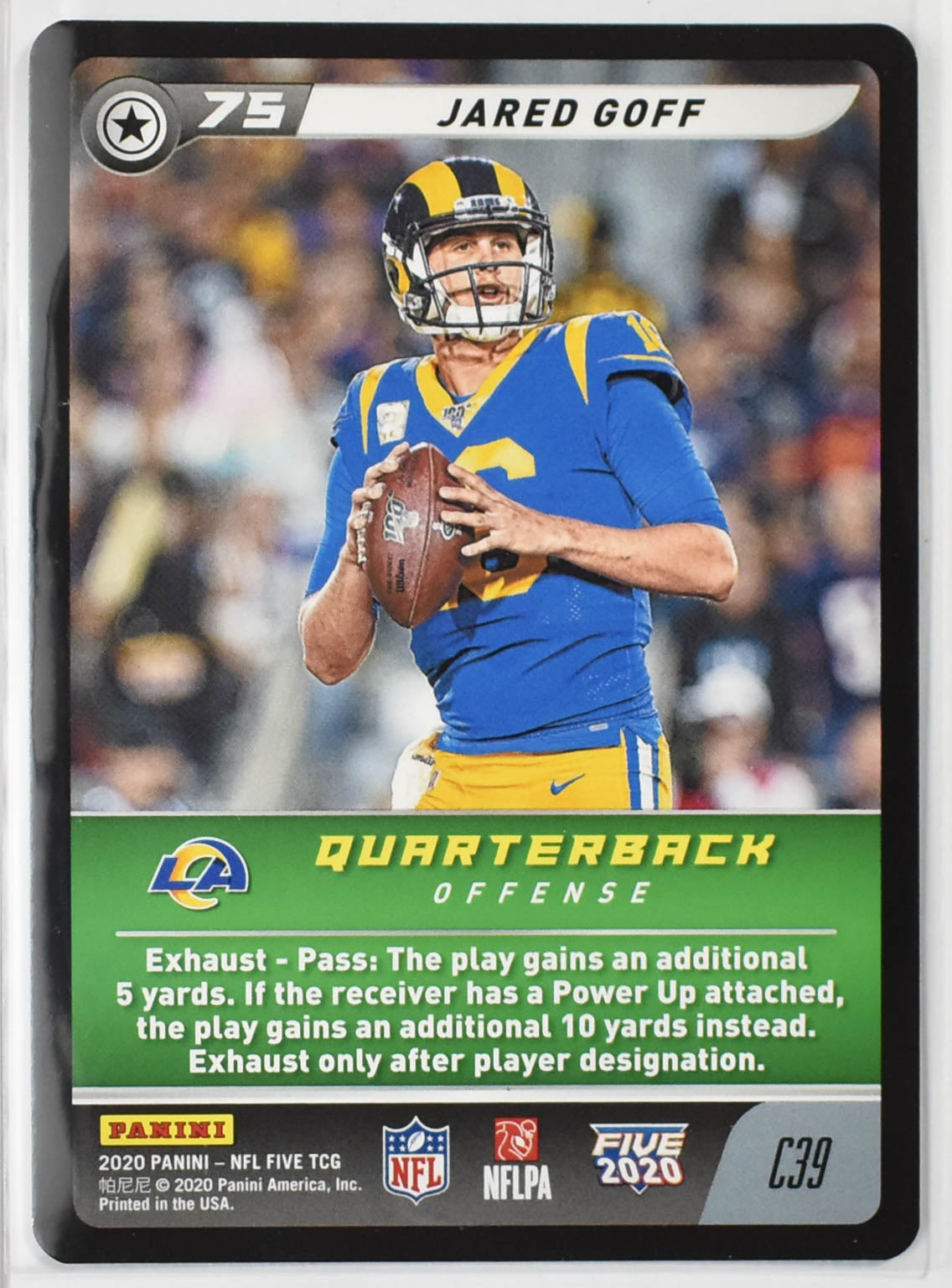 Jared Goff C39 Panini 2020 NFL FIVE TCG