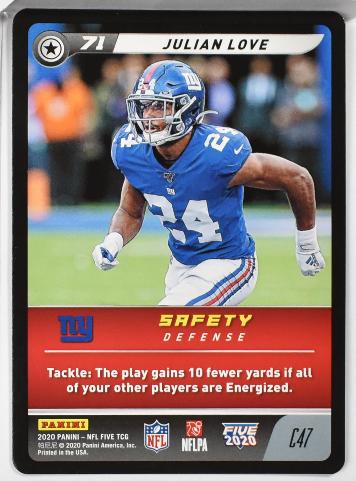 Julian Love C47 Panini 2020 NFL FIVE TCG