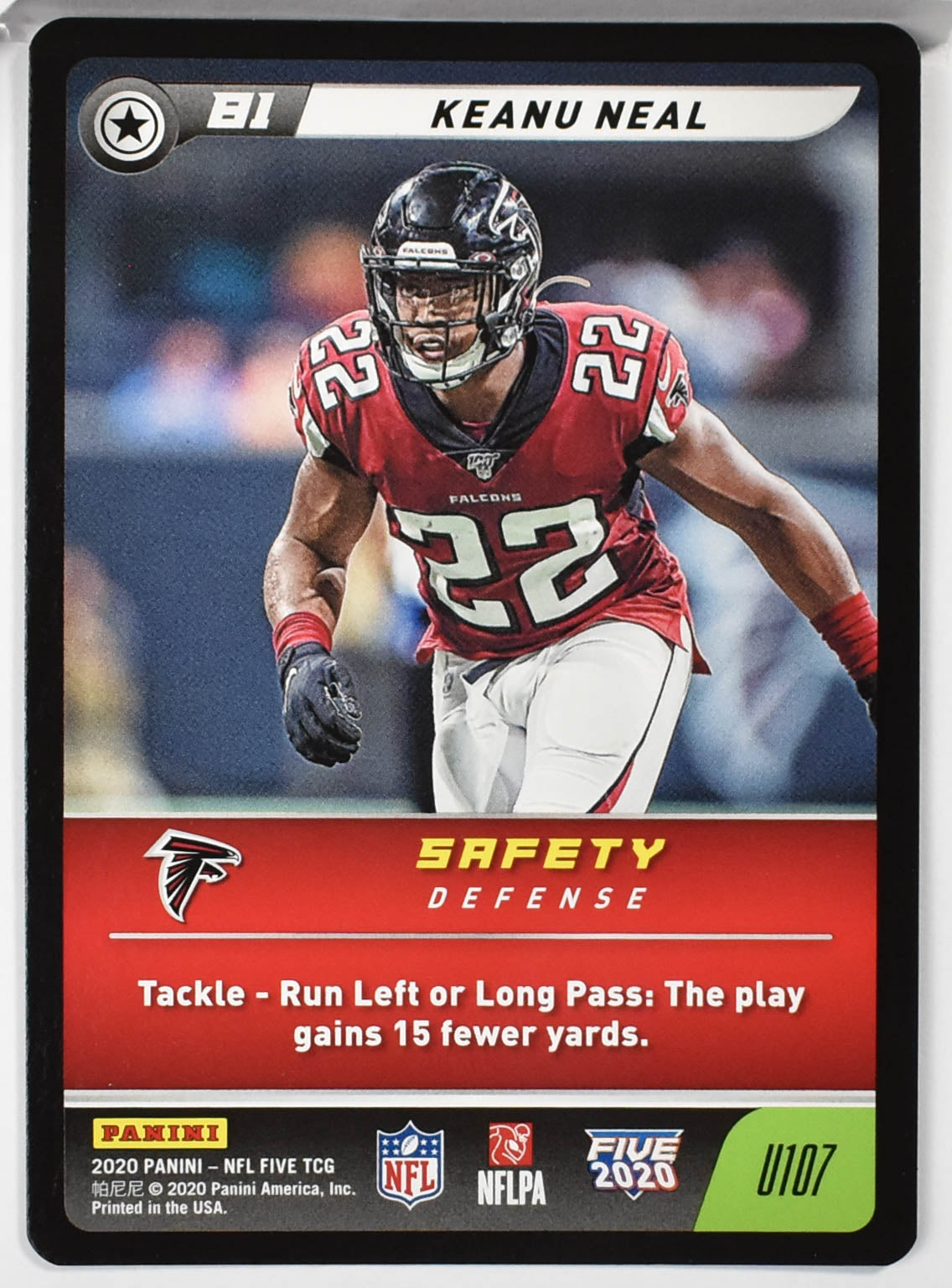 Keanu Neal U107 Panini 2020 NFL FIVE TCG