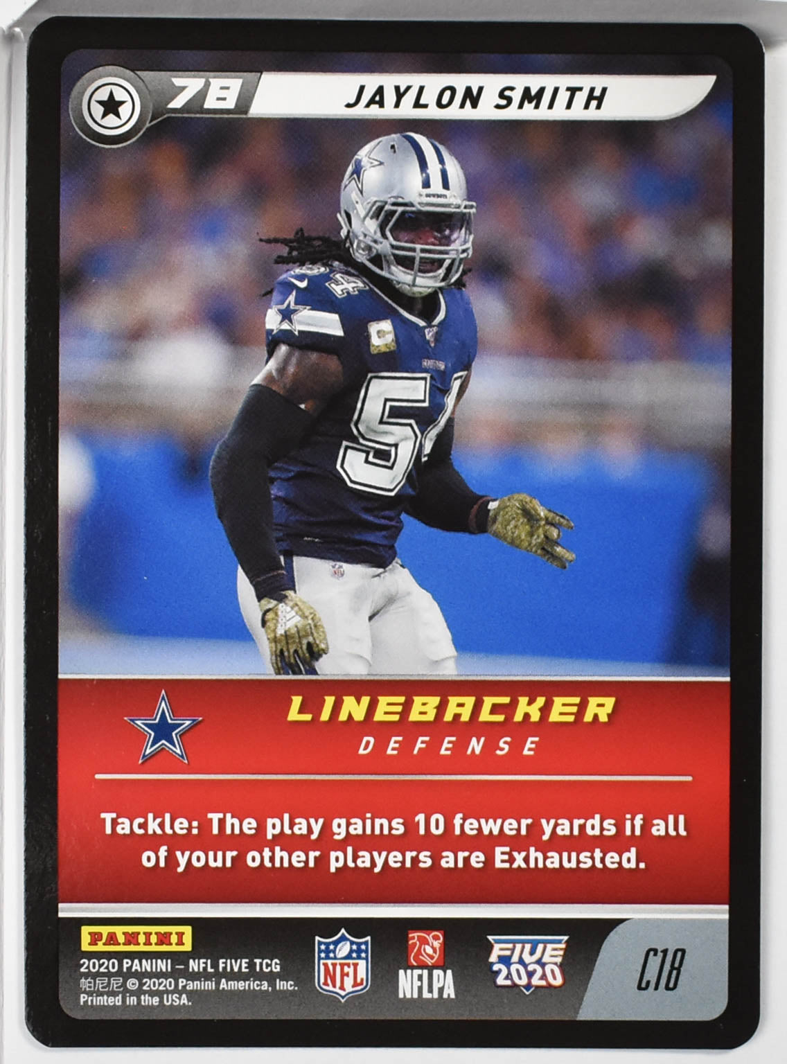 Jaylon Smith c18 Panini 2020 NFL FIVE TCG