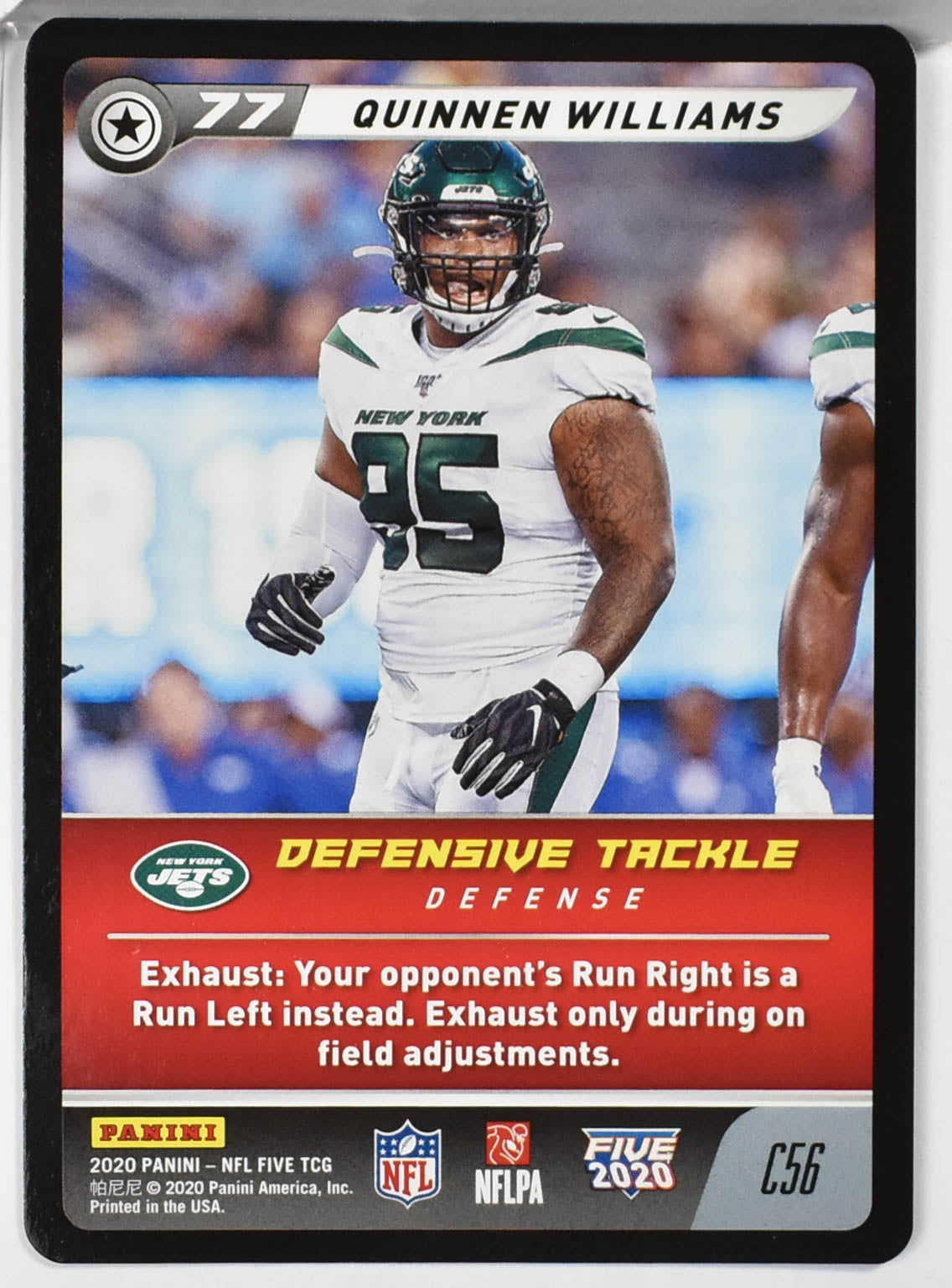 Quinine Williams C56 Defensive Tackle Panini NFL FIVE TCG 2020