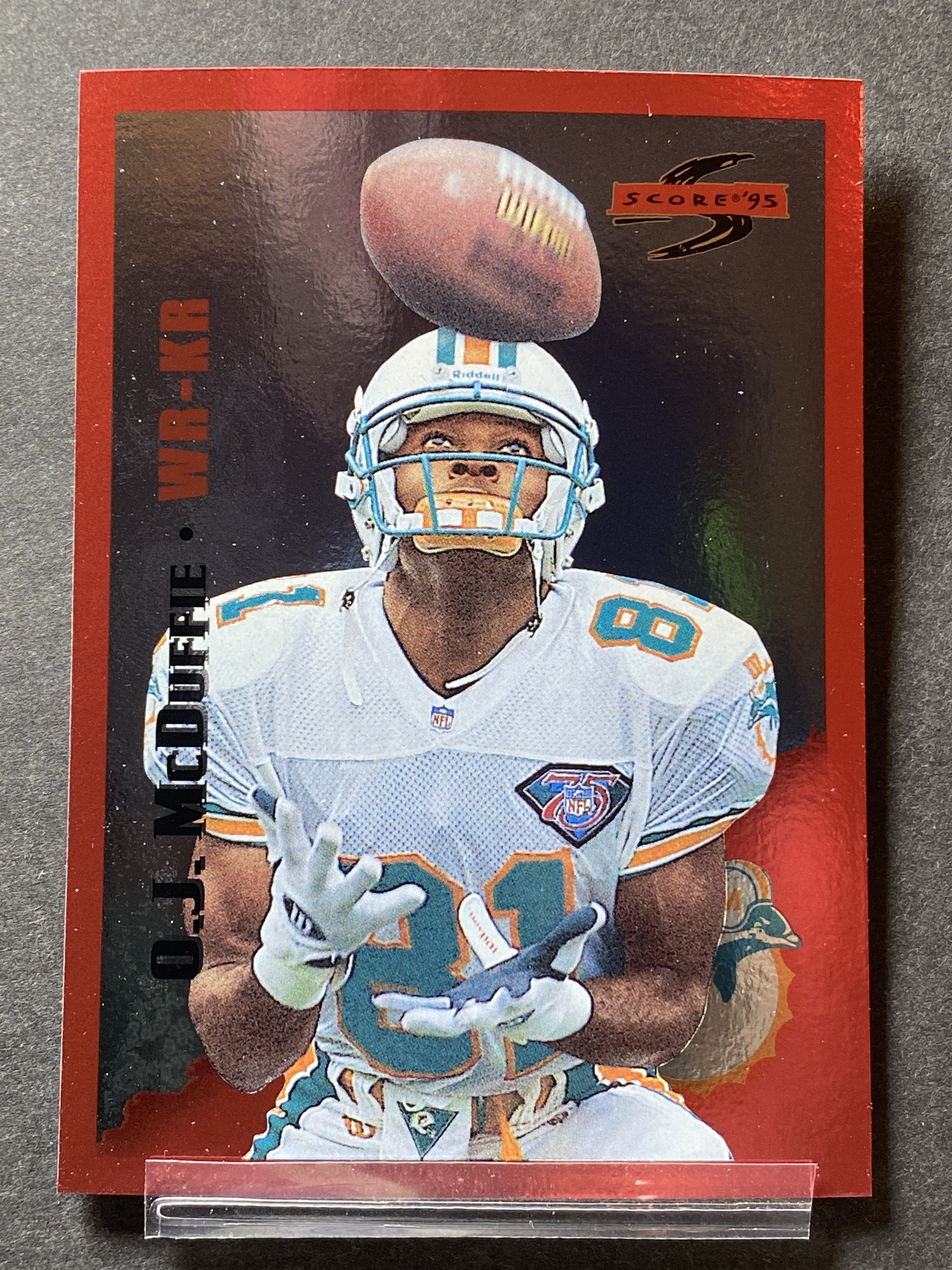 O.J. Mcduffie 182 Score 1995 Football Card Miami Dolphins