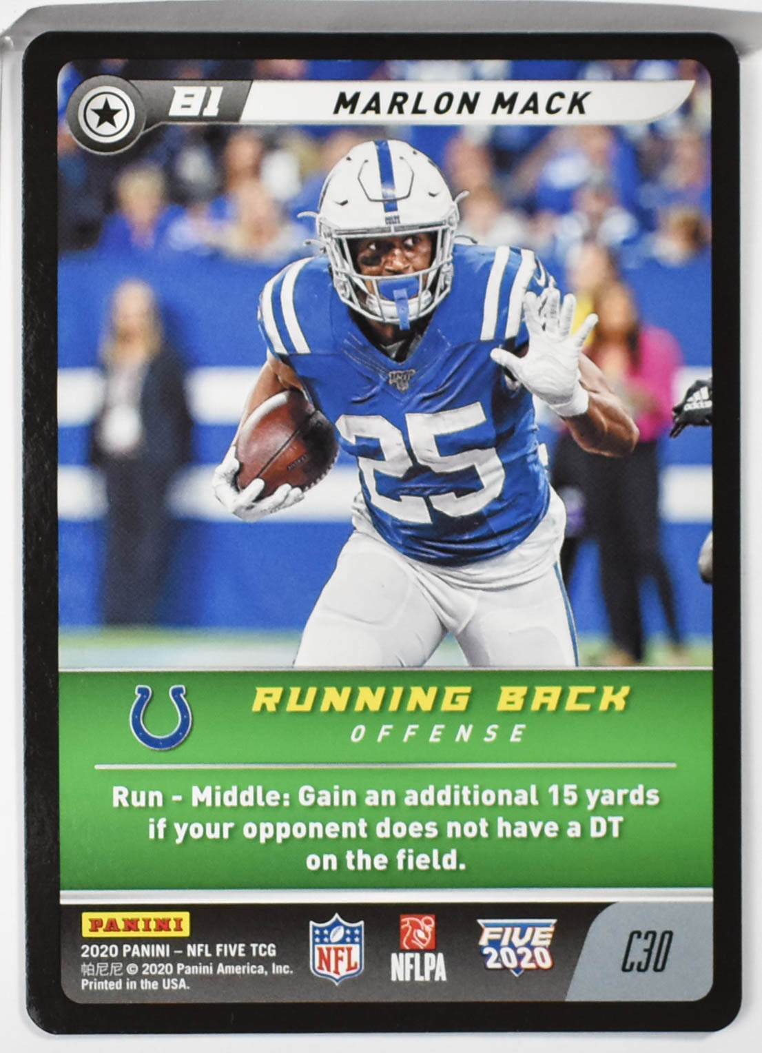 Marlon Mack C30 Panini NFL FIVE TCG 2020