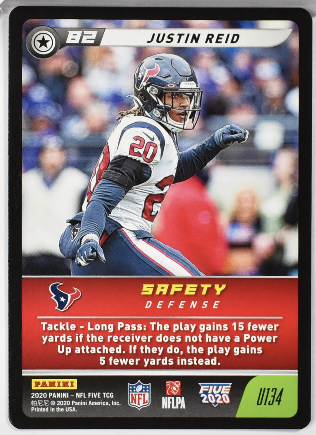 Justin Reid U134 Panini NFL FIVE TCG 2020