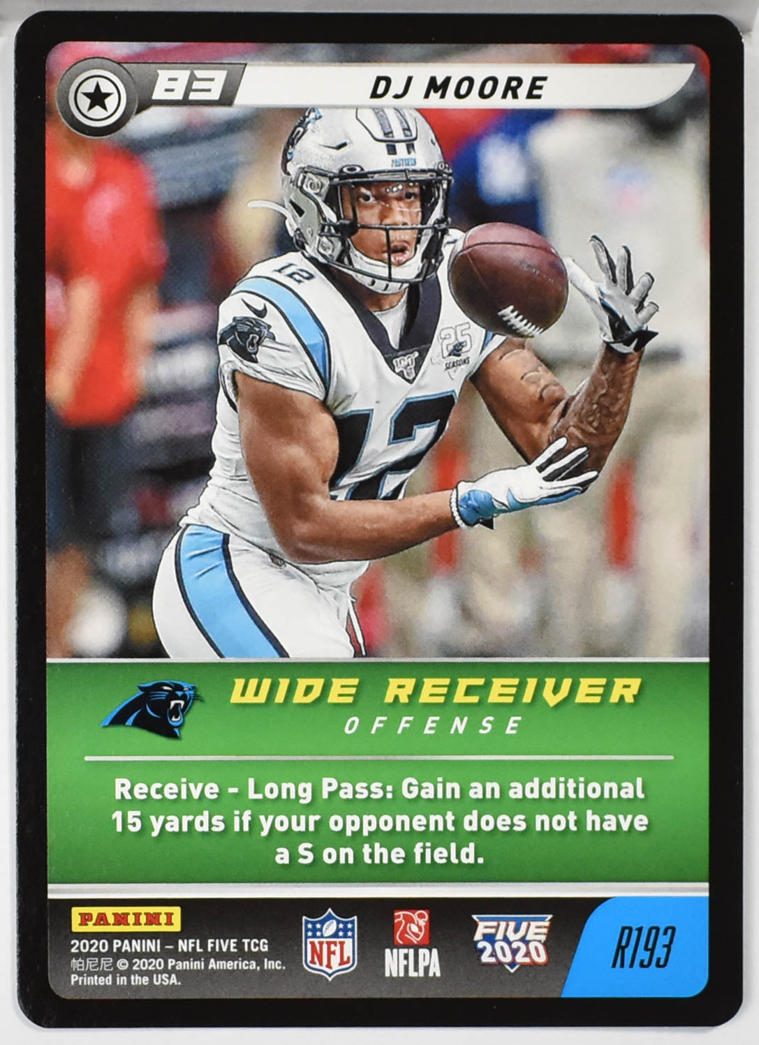 DJ Moore R193 Carolina Panini NFL FIVE TCG 2020