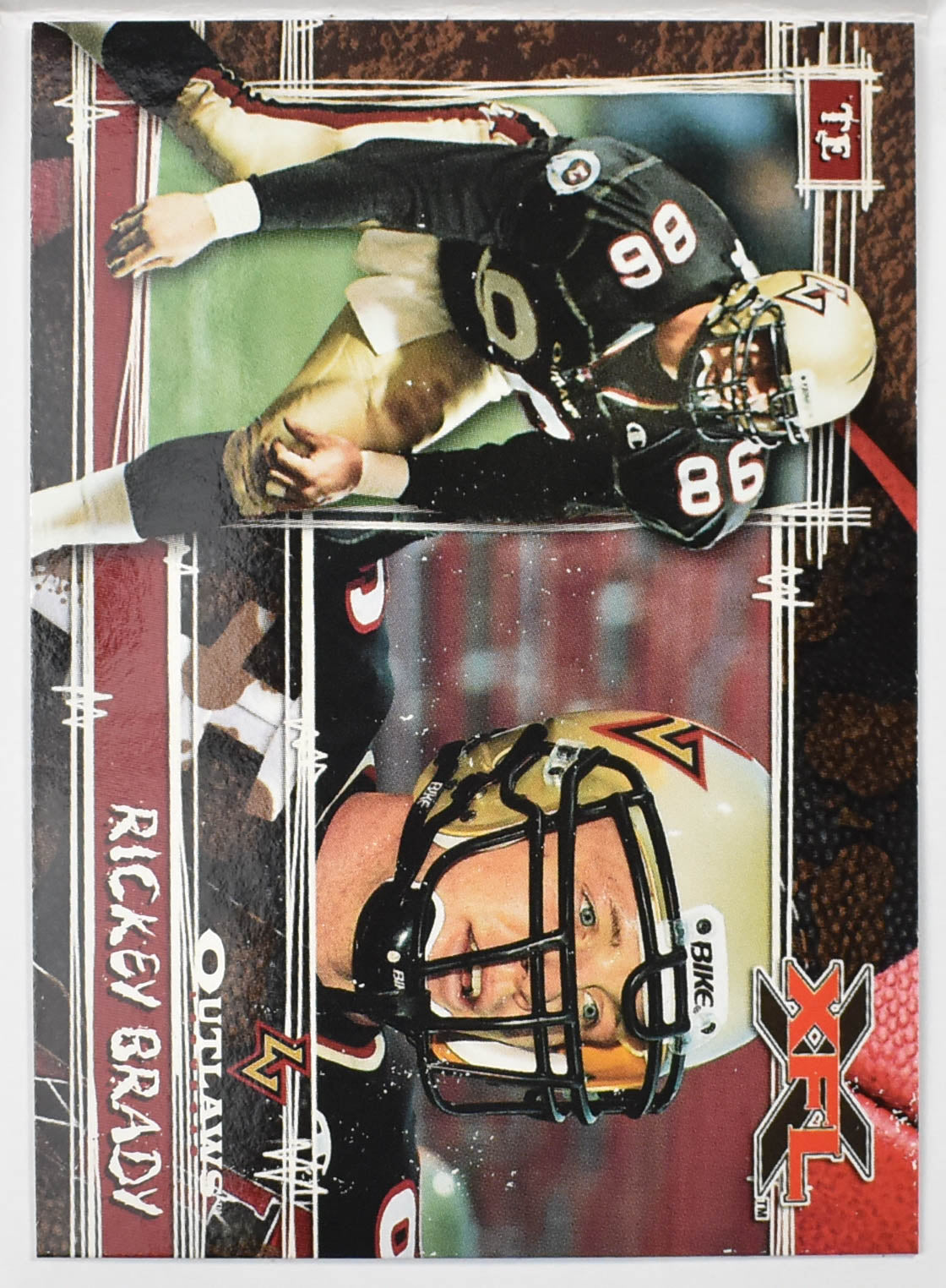 Topps XFL Football Card 2001 22 Rickey Brady