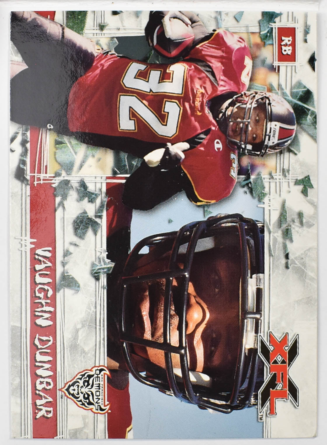 Topps XFL Football Card 2001 34 Vaughn Dunbar