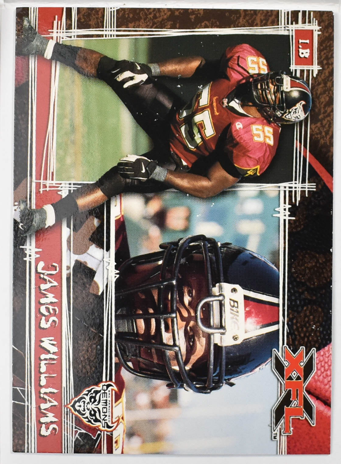Topps XFL Football Card 2001 42 James Williams