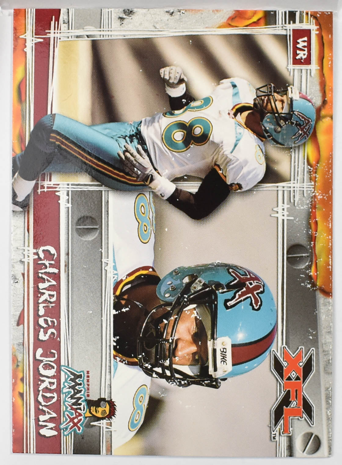 Topps XFL Football Card 2001 44 Charles Jordan