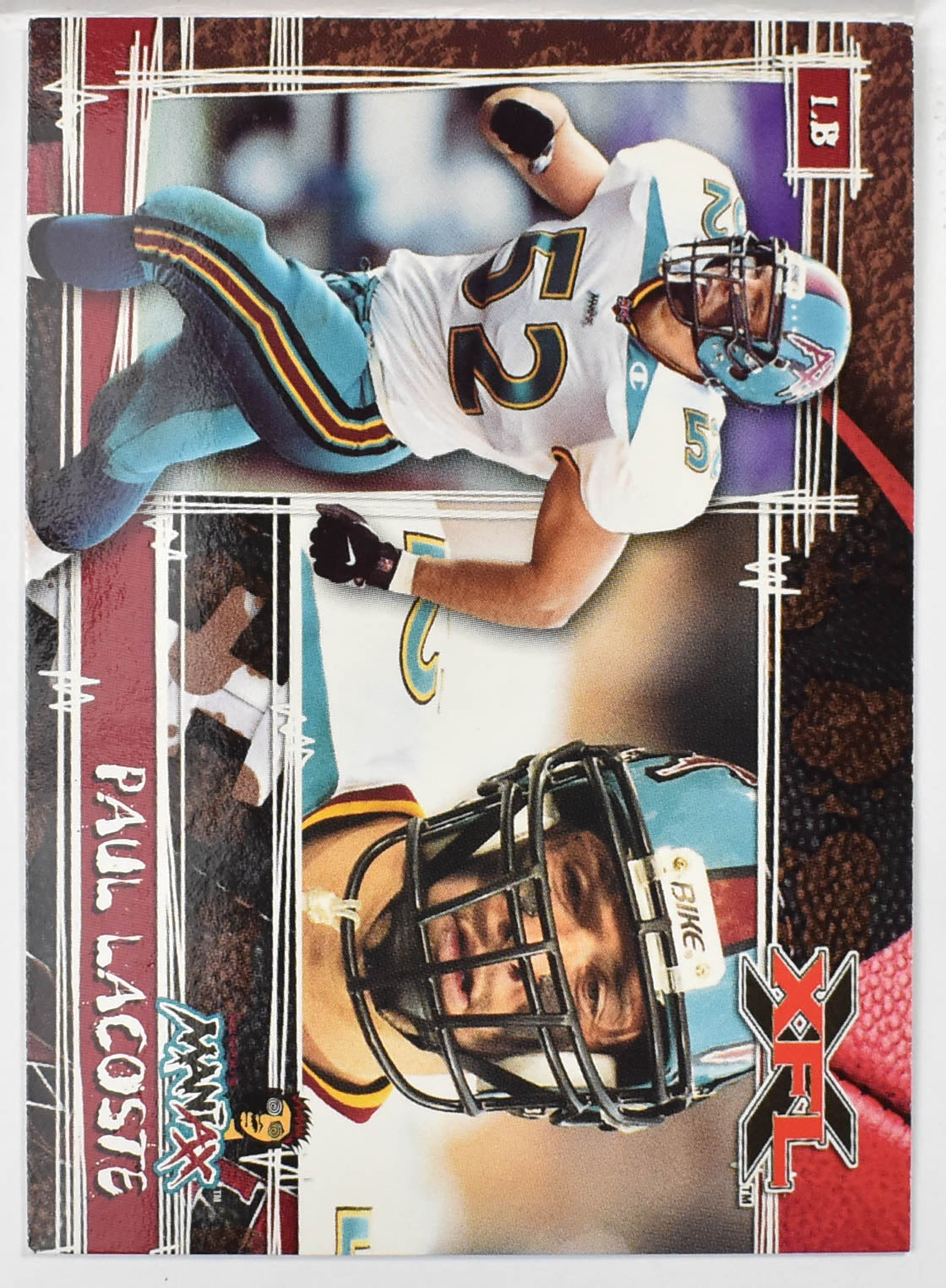 Topps XFL Football Card 2001 56 Paul Lacoste