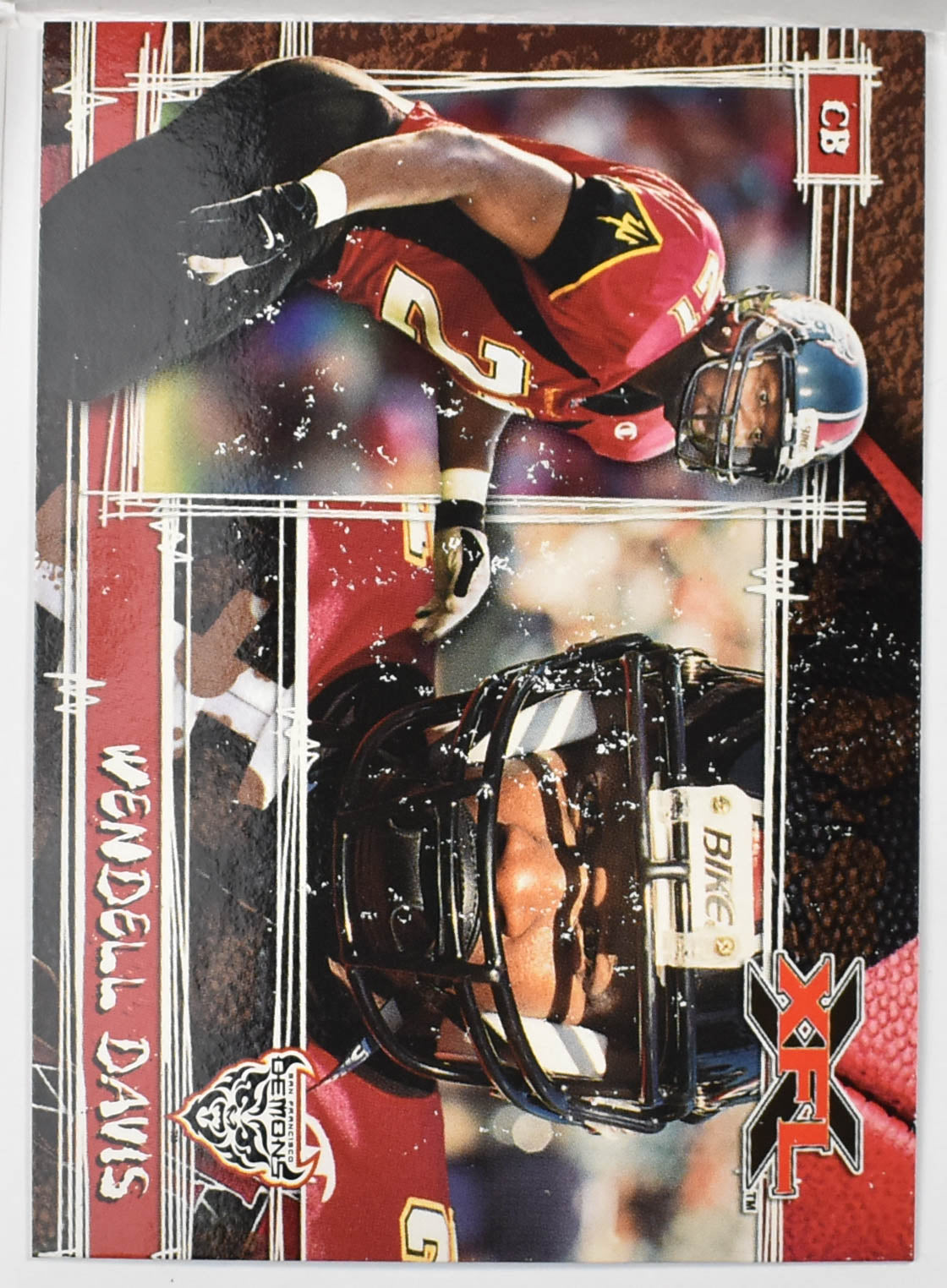 Topps XFL Football Card 2001 58 Wendell Davis