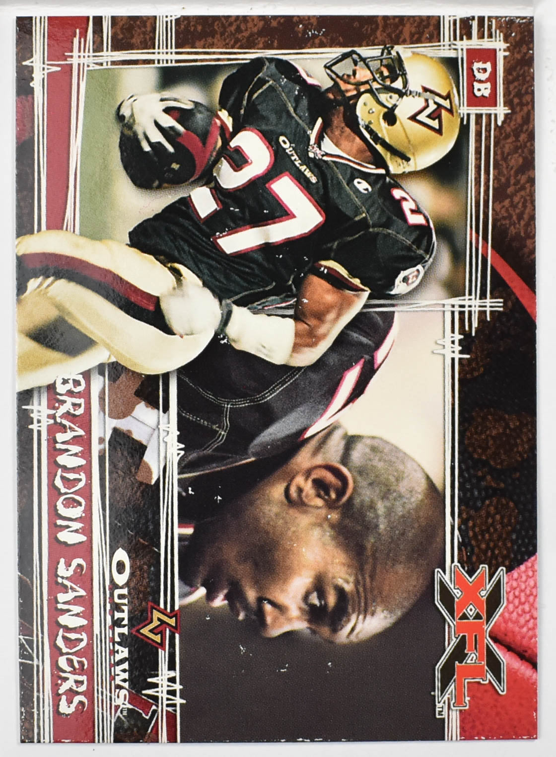 Topps XFL Football Card 2001 62 Brandon Sanders