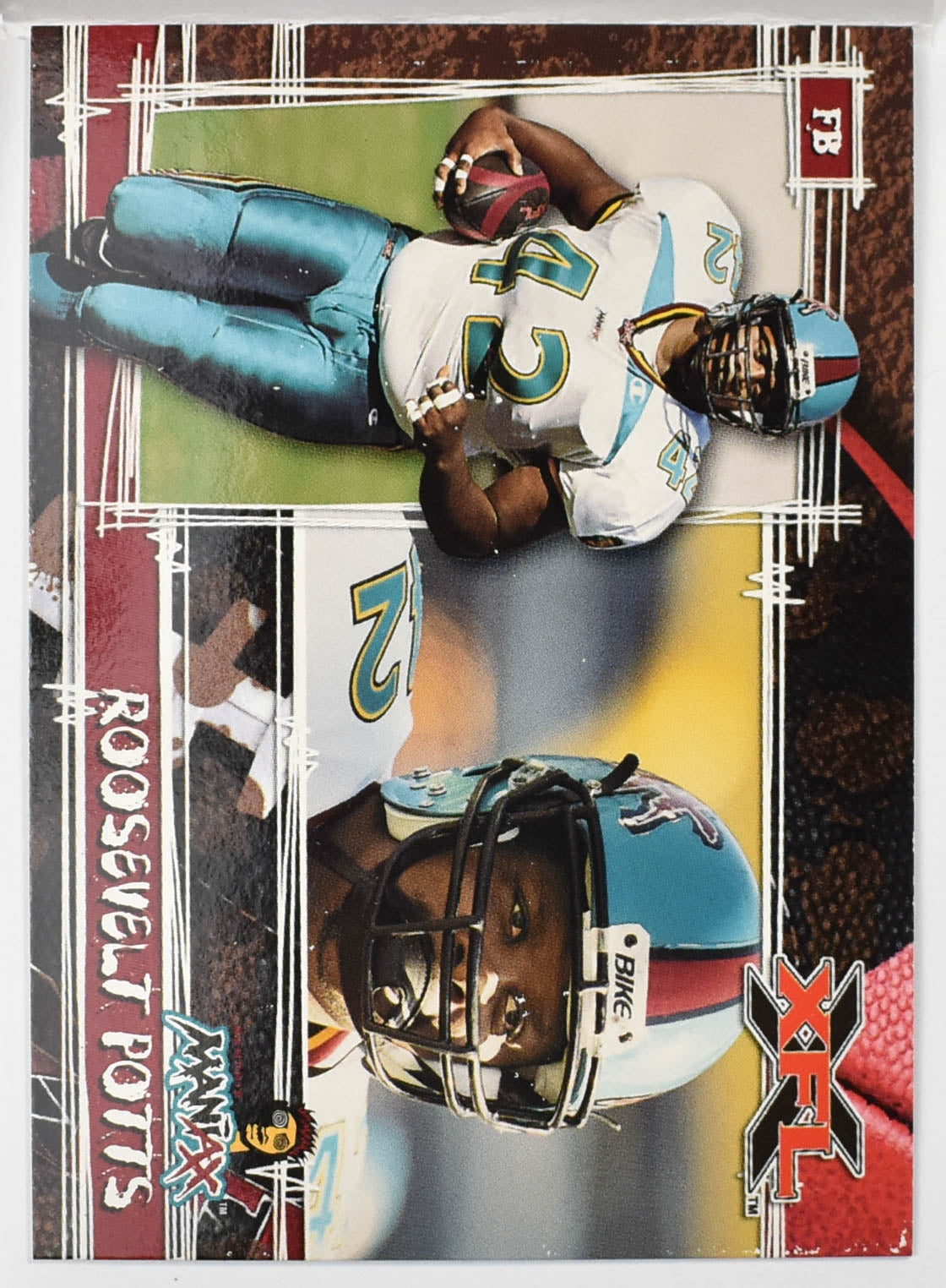 Topps XFL Football Card 2001 69 Roosevelt Potts