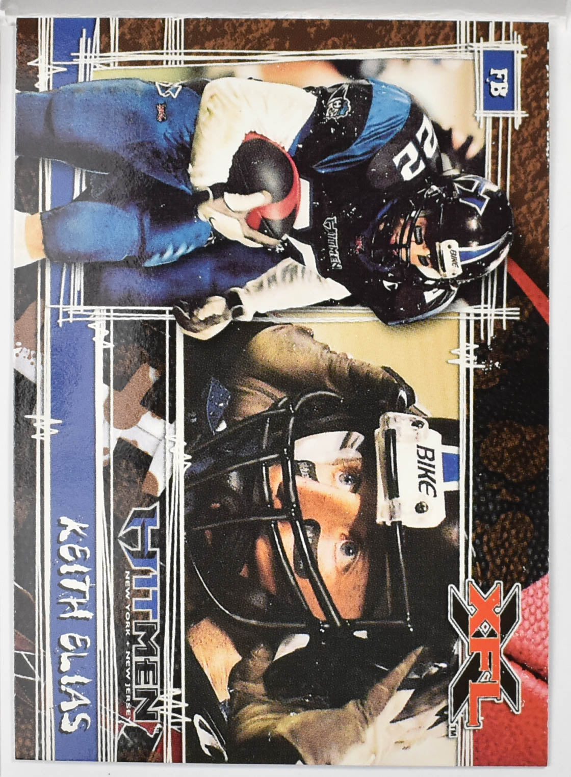 Topps XFL Football Card 2001 71 Keith Elias