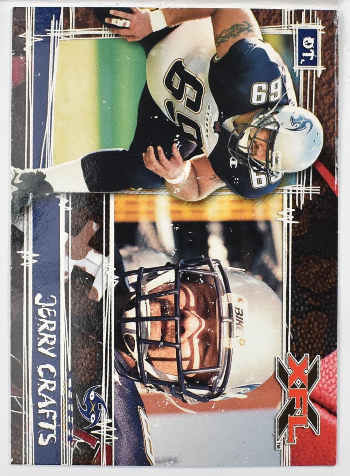 Topps XFL Football Card 2001 78 Jerry Crafts