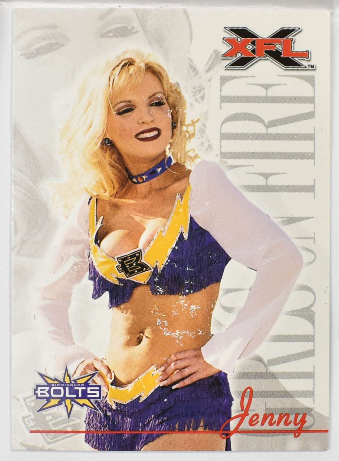Topps XFL Football Card 2001 98 Jenny- Girls on Fire