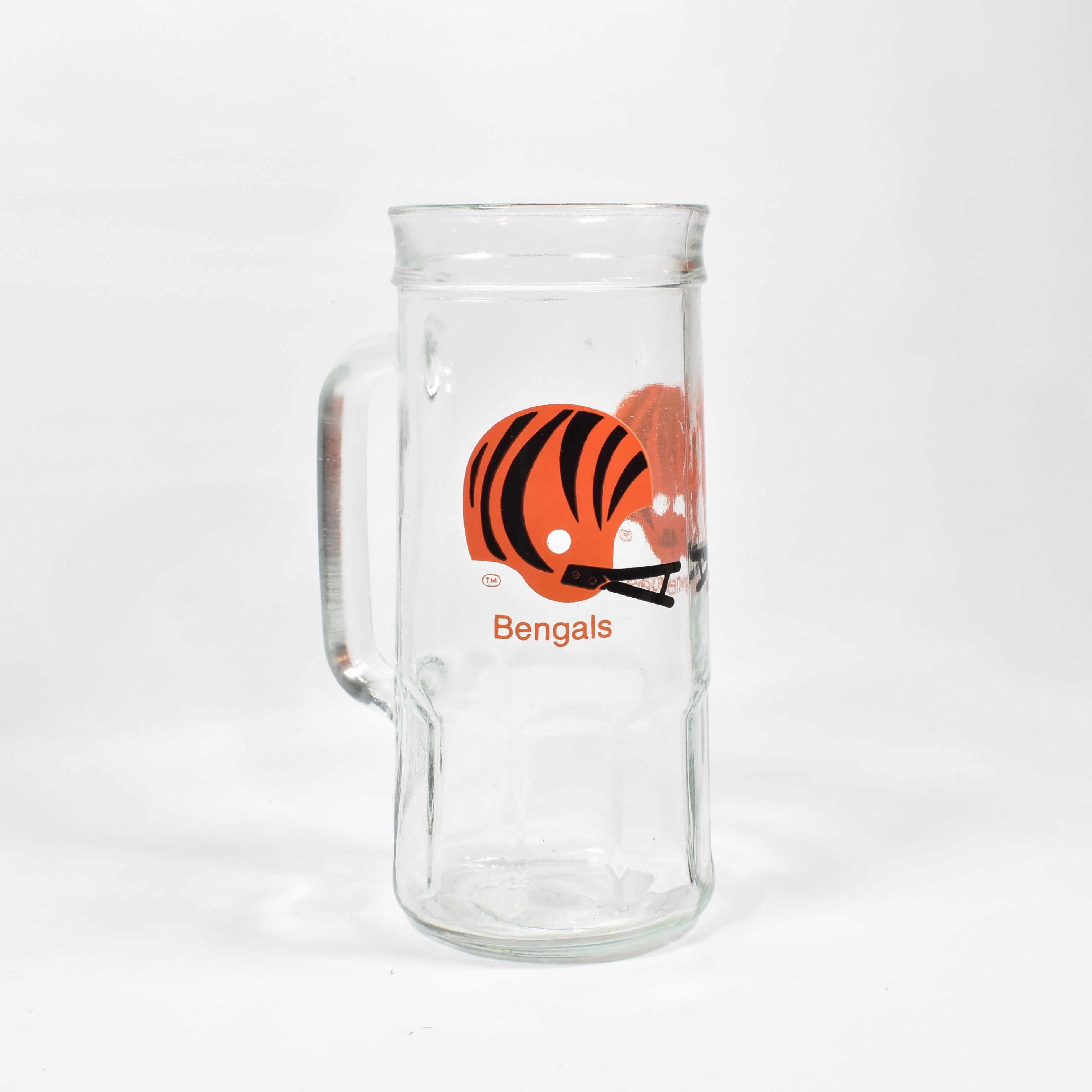 Bengals Vintage Tall glass 7 inch Beer mug NFL football Collectible beer mug Use